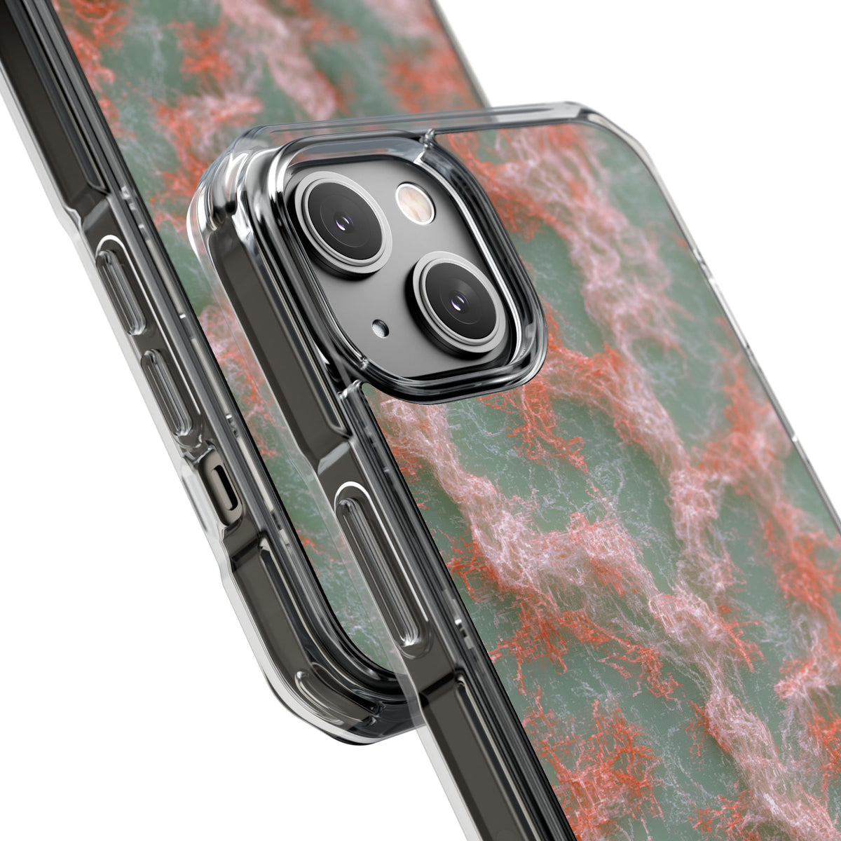 Coral Pixel Matrix · Clear Impact Magnetic Phone Case for iPhone · Green
