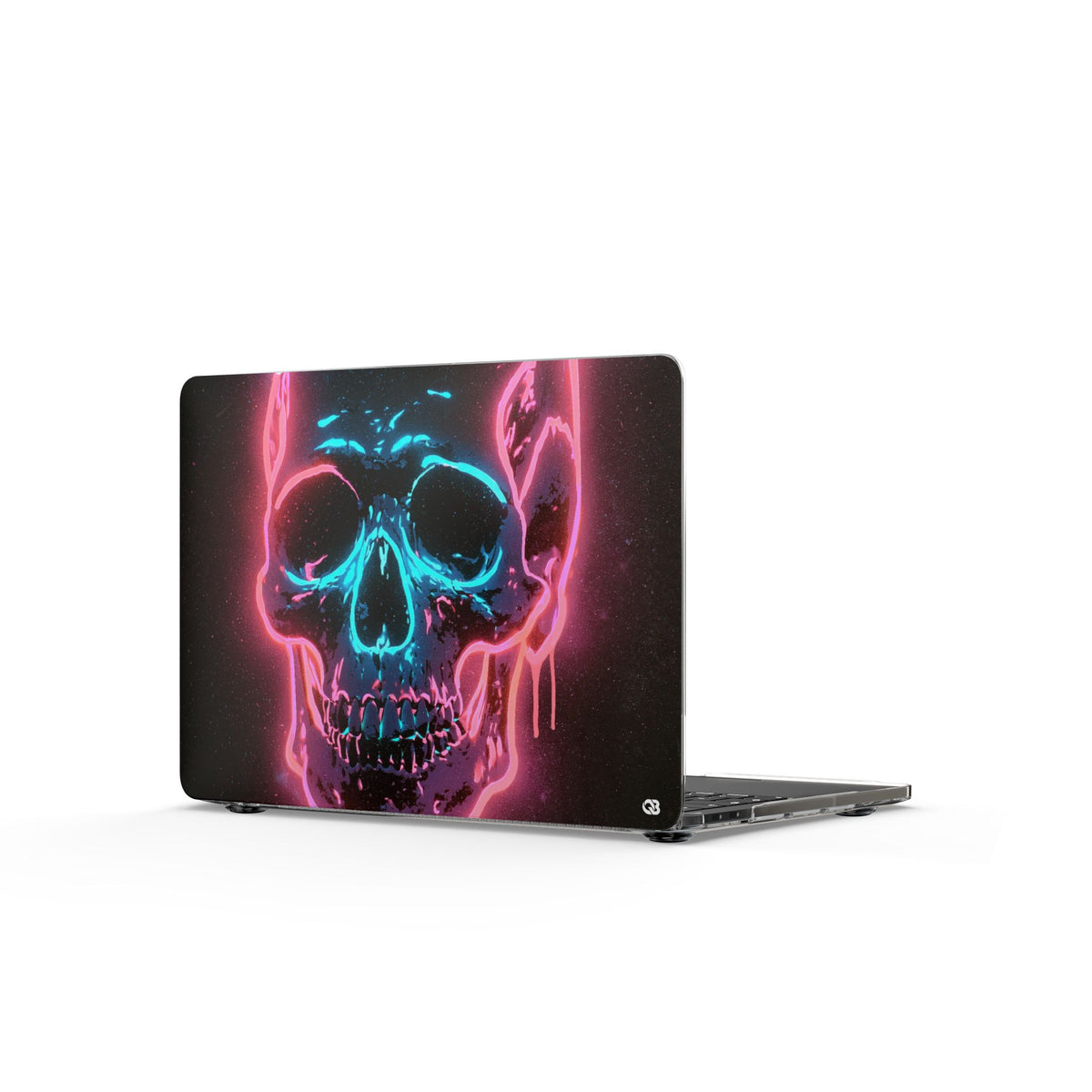 Neon Drip Skull · Clear Hard Case for MacBook · Black