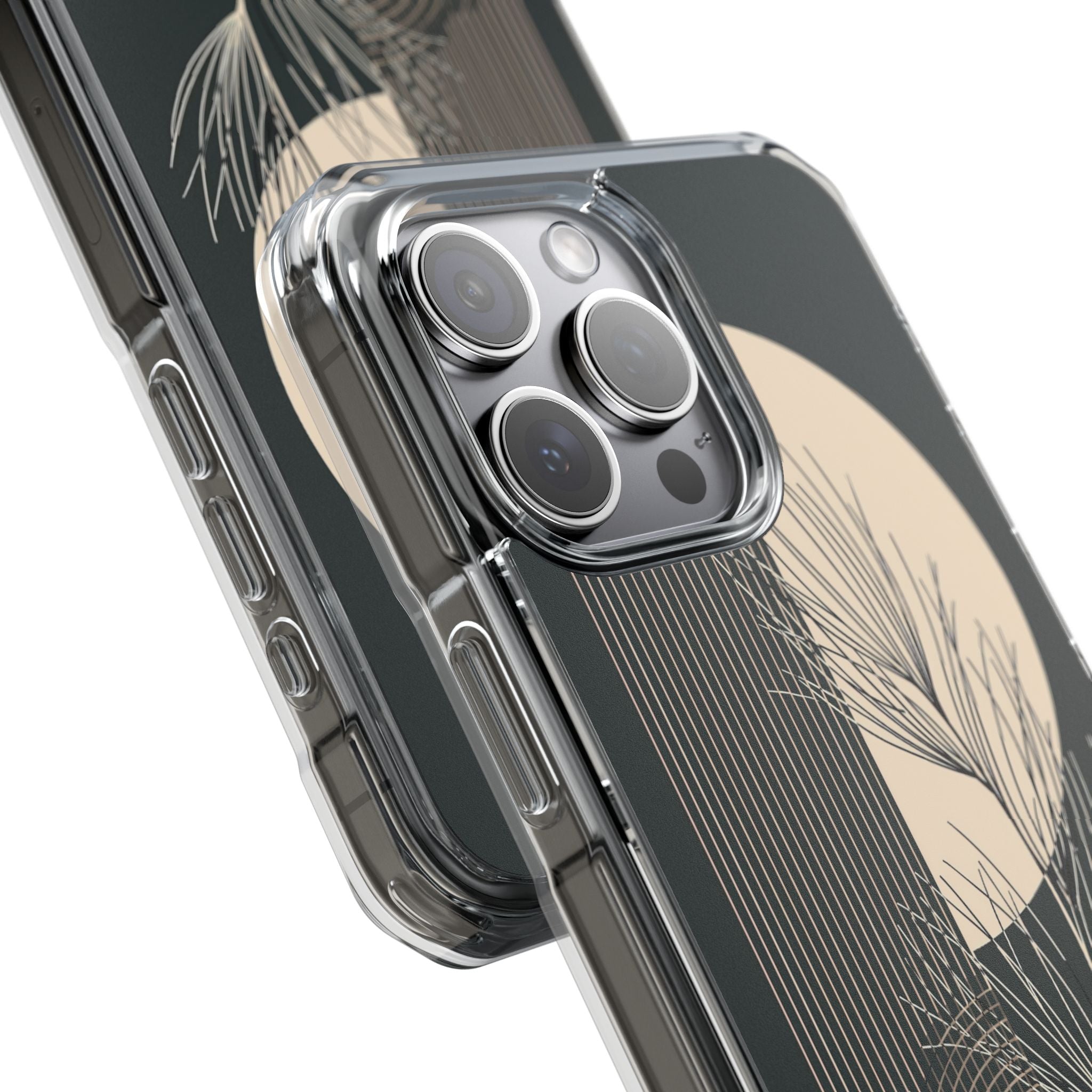 Black Impact MagSafe Phone Case for iPhone - Obsidian Sand Willow