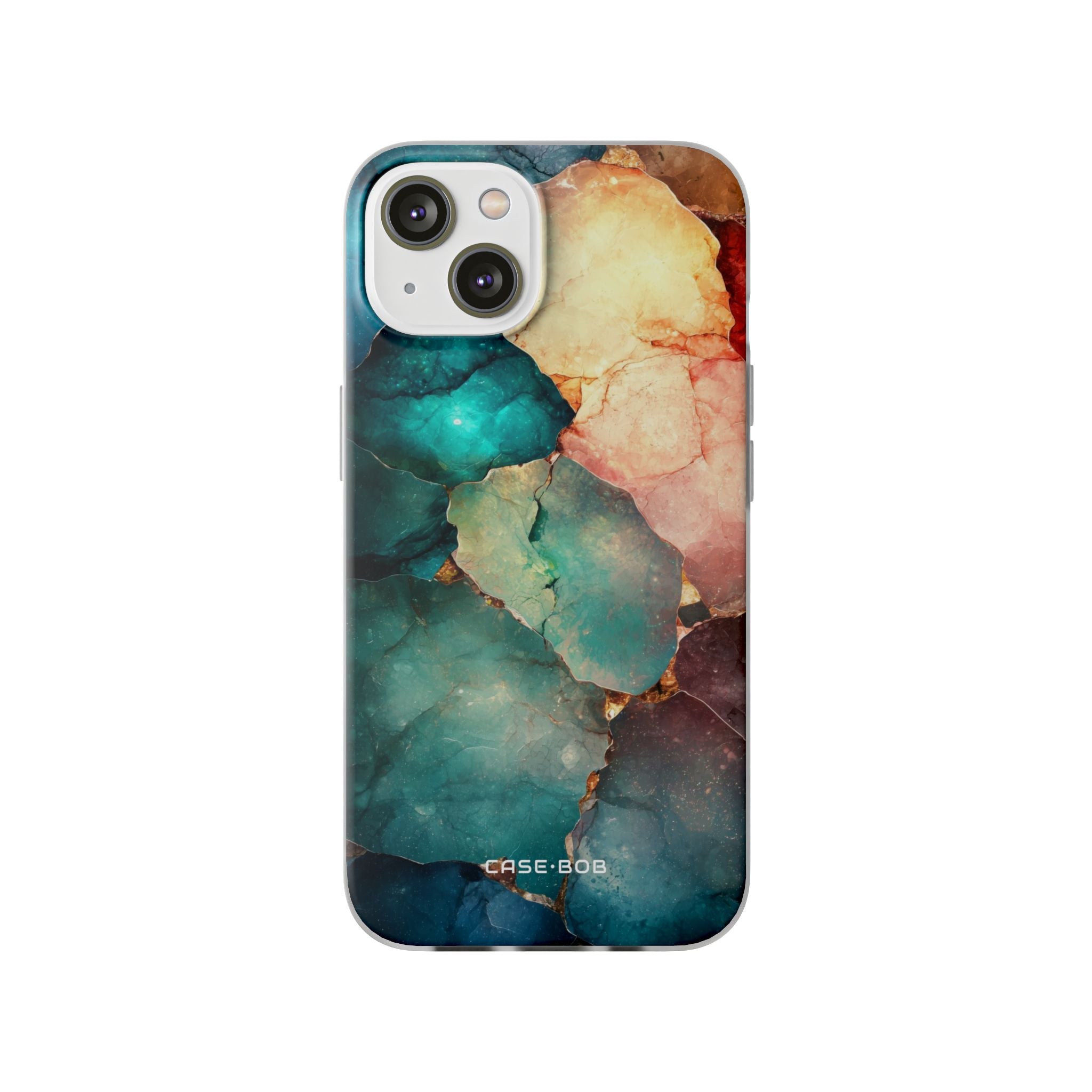 Teal Mosaic Veins iPhone 14 Cover - Soft