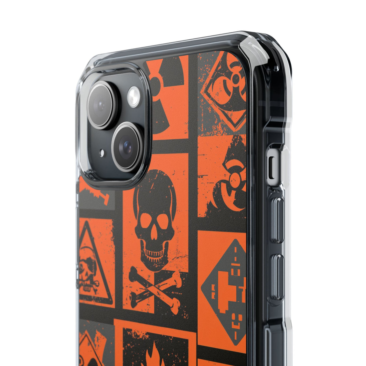 Urban Hazard · Clear Impact Magnetic Phone Case for iPhone · Orange