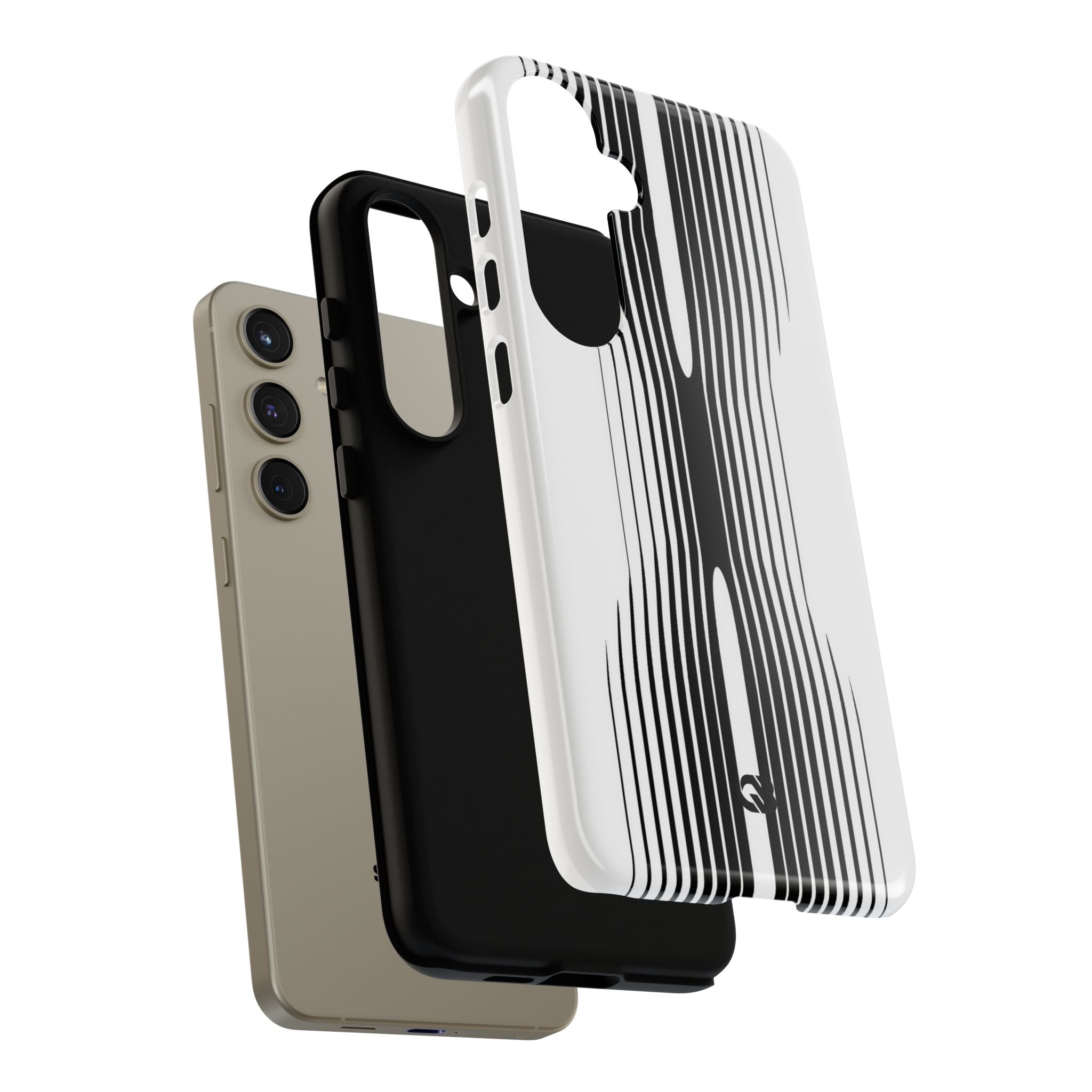 White Tough Phone Case for Samsung - Kinetic Mono Distortion