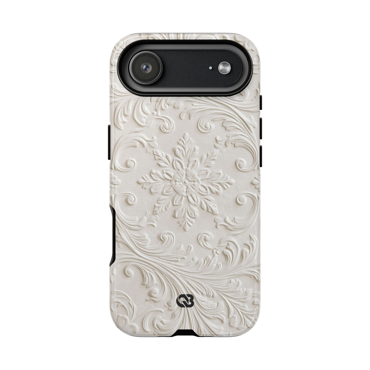 Ivory Baroque Relief · Tough Phone Case for iPhone · White