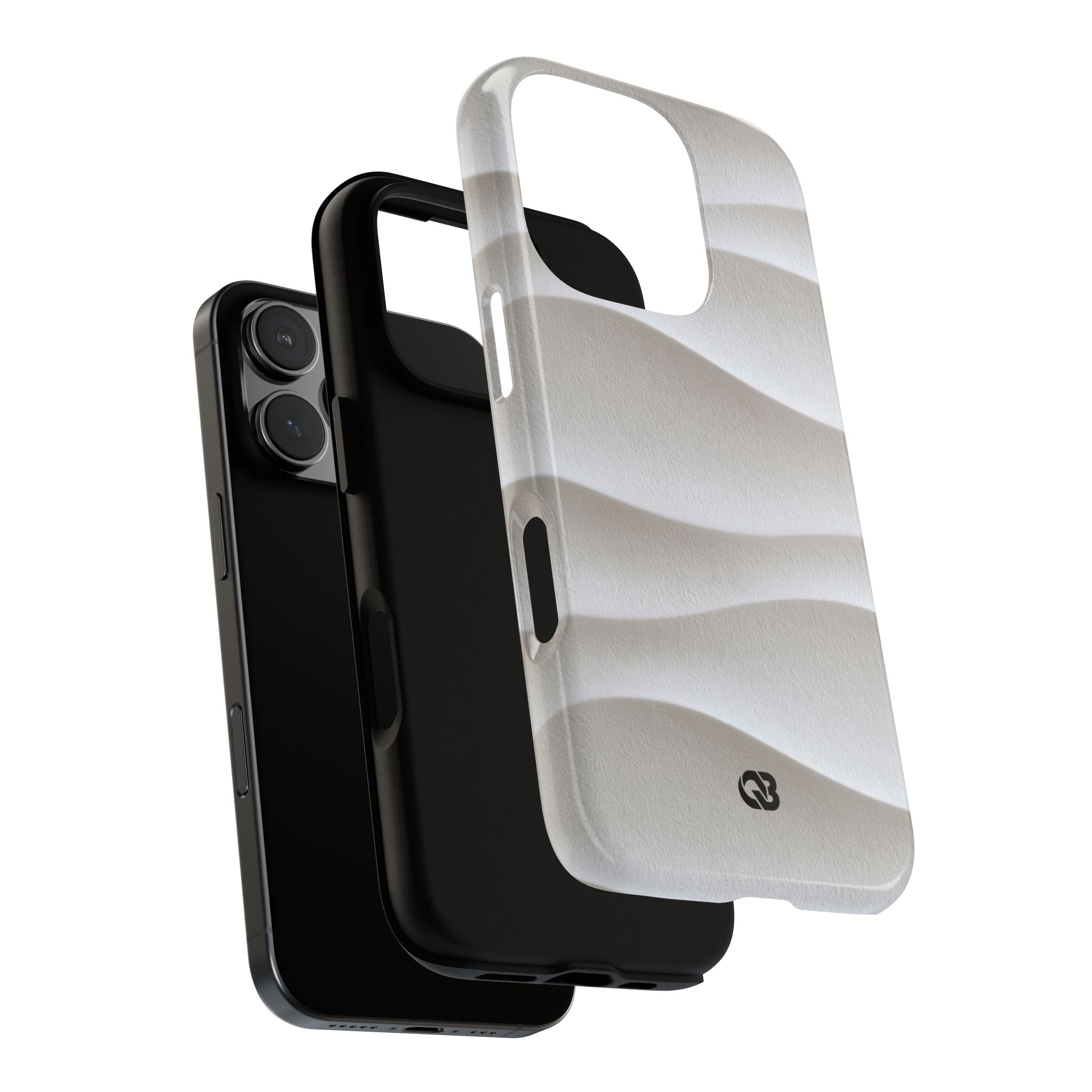 White Tough Phone Case for iPhone - Arctic Flow Ridges