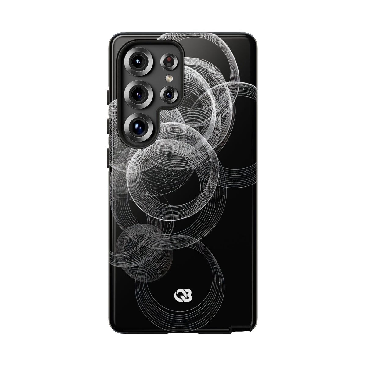 Black Tough Phone Case for Samsung - Kinetic Wireframe Orbit