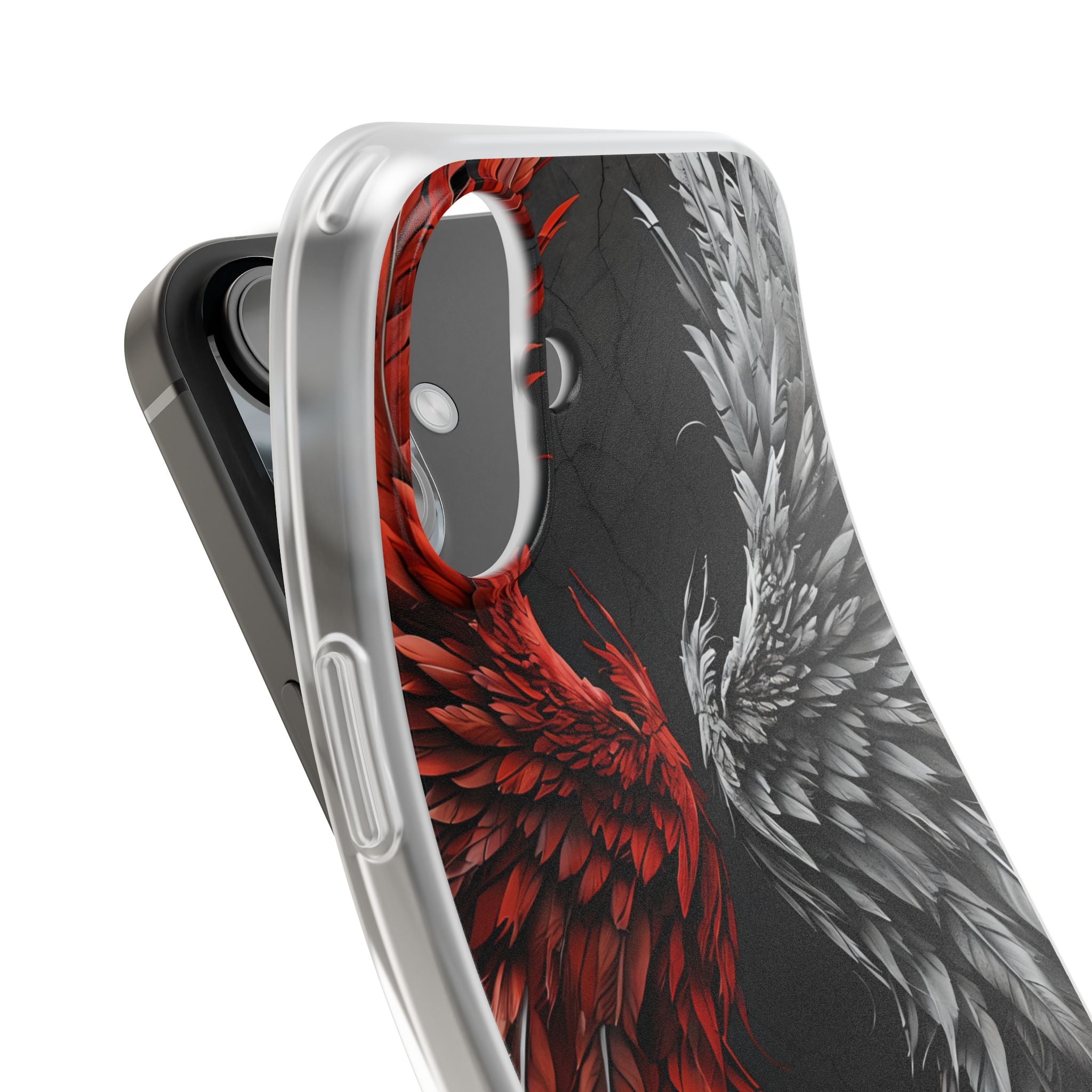 Crimson White Wings iPhone 16 Plus Case - Soft