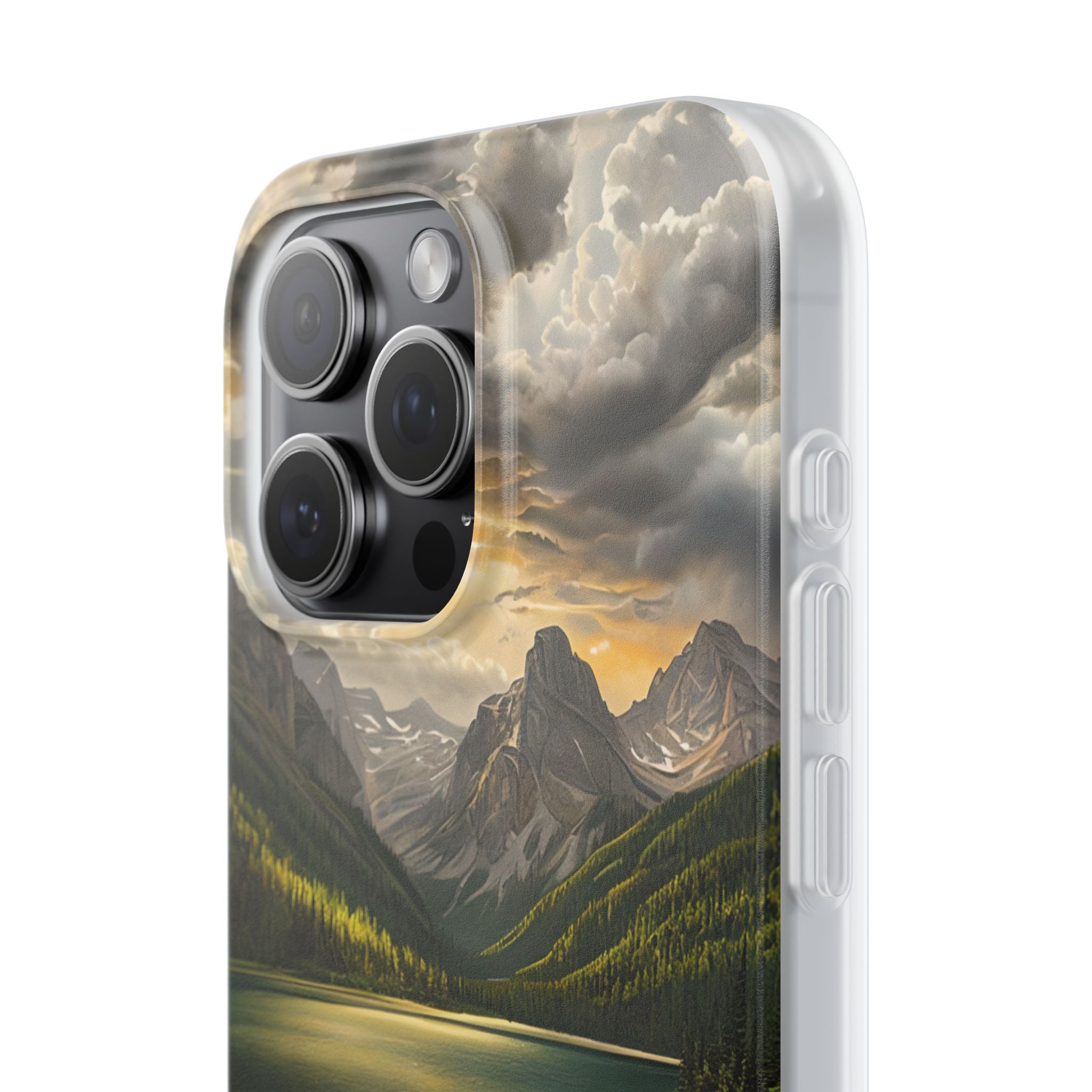 Gilded Mountain Lake · Soft Phone Case for iPhone