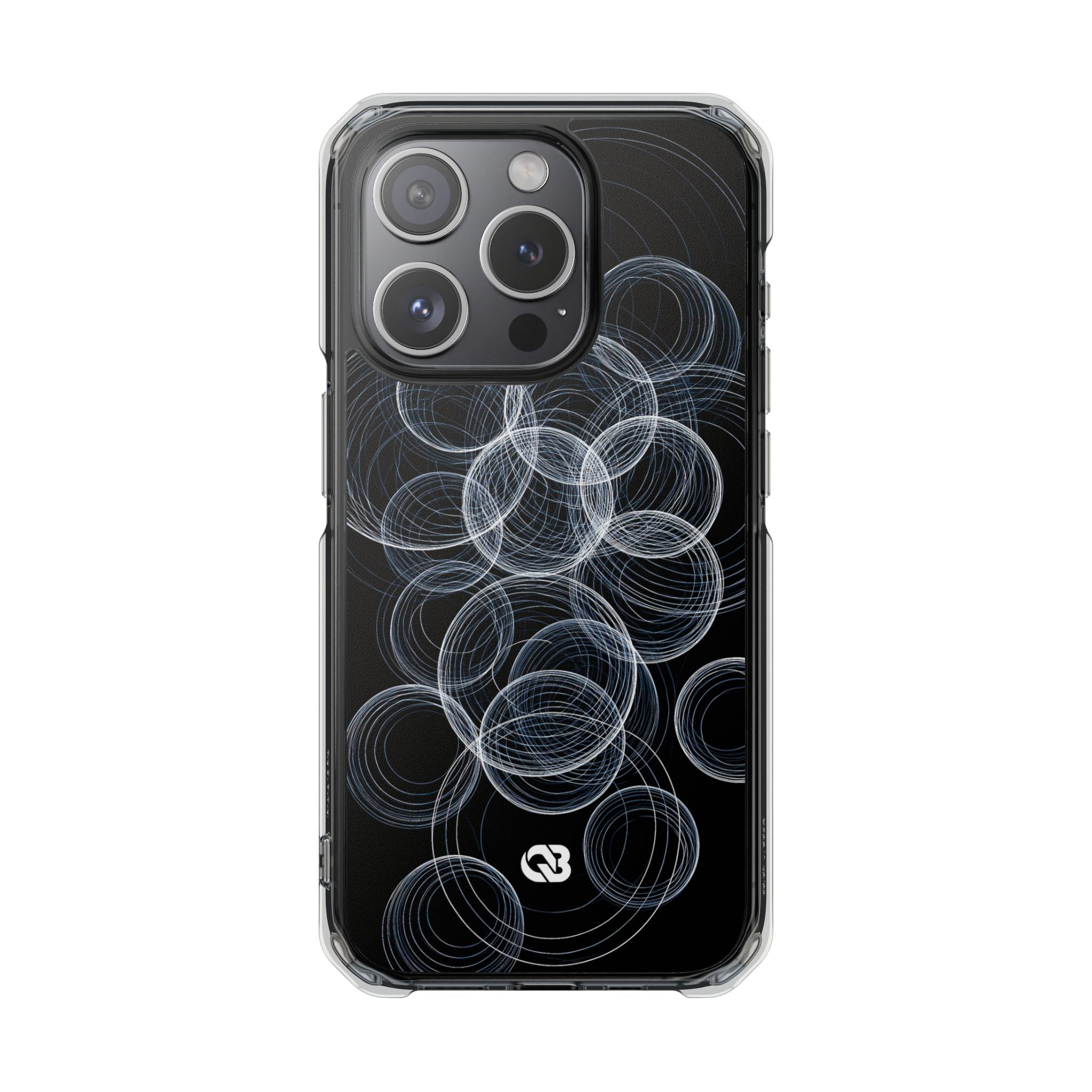 Black Impact MagSafe Phone Case for iPhone - Frosted Ring Matrix