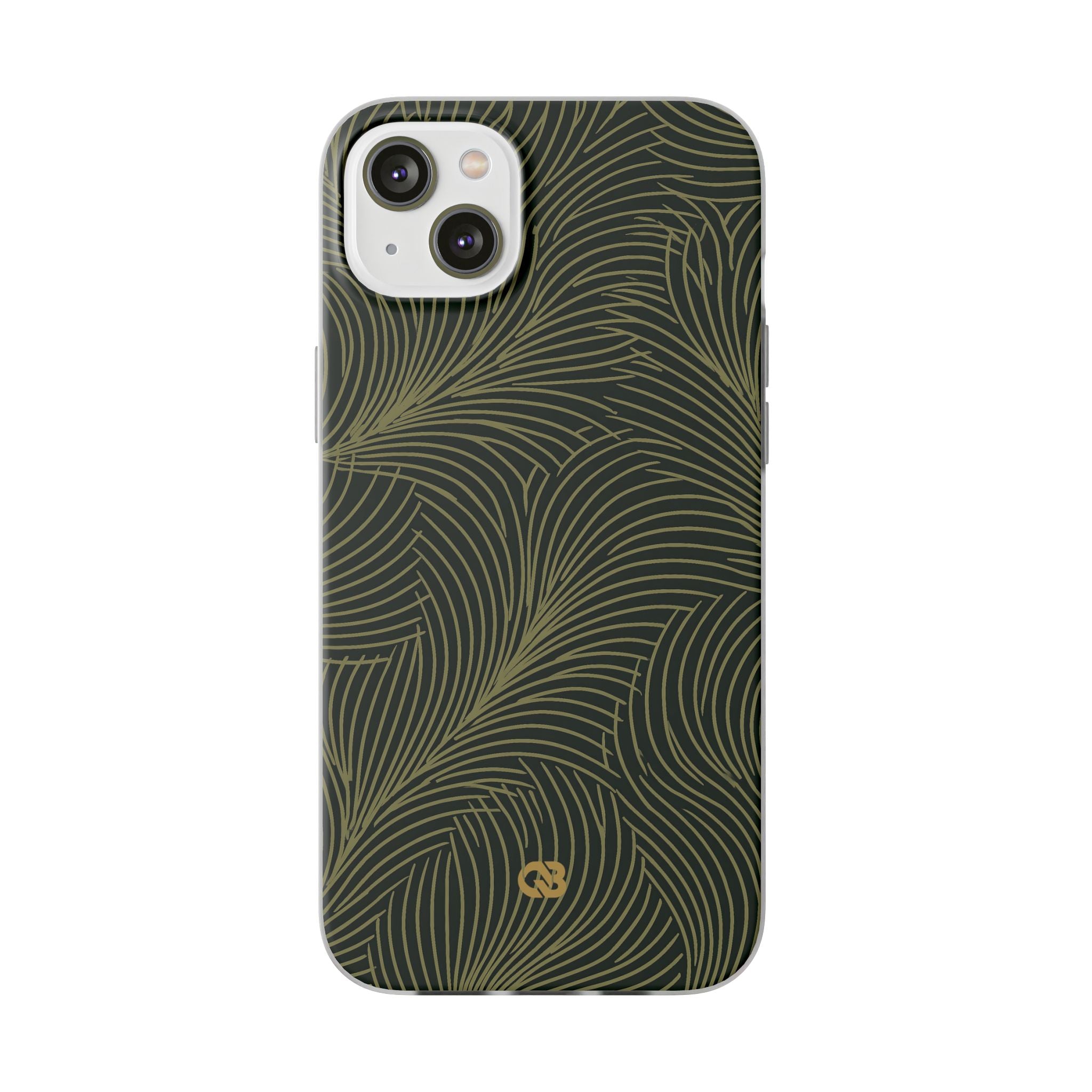 Green Lite Phone Case for iPhone - Dark Olive Plume