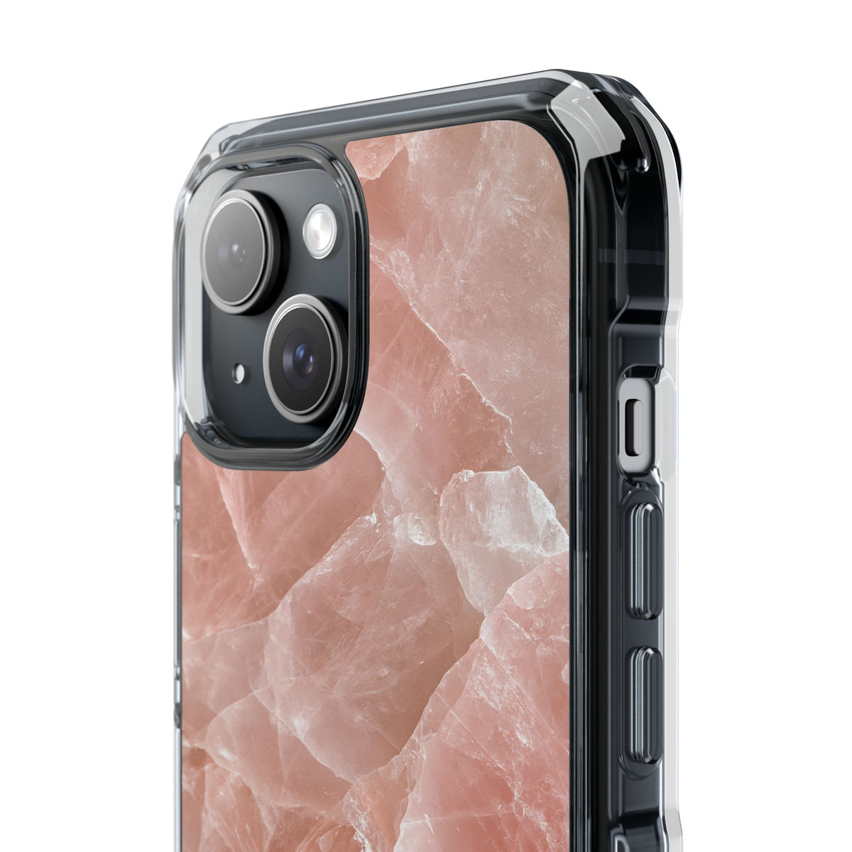 Rose Quartz Facet · Clear Impact Magnetic Phone Case for iPhone · Pink