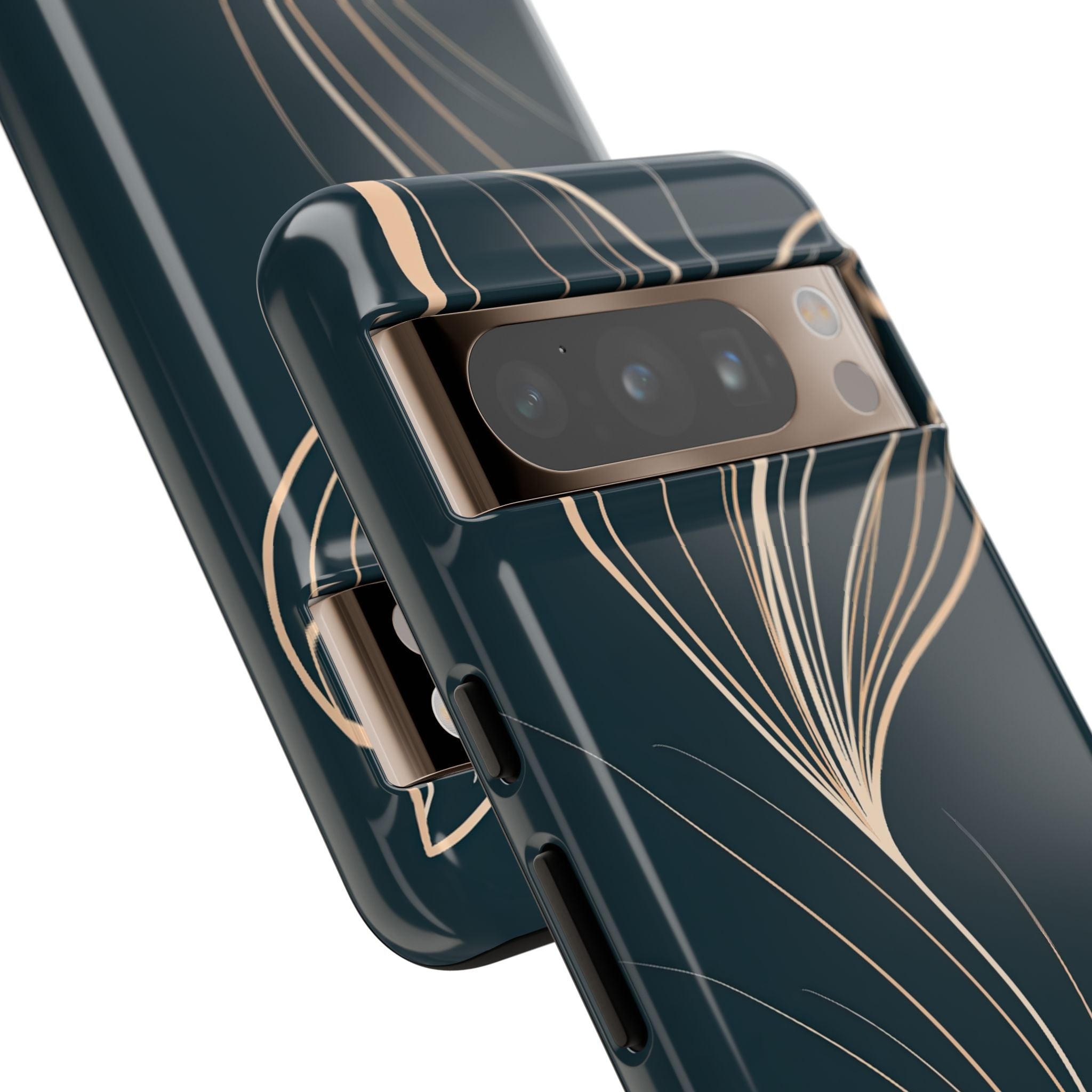 Teal Tough Phone Case for Google Pixel - Sandstone Silk Flora
