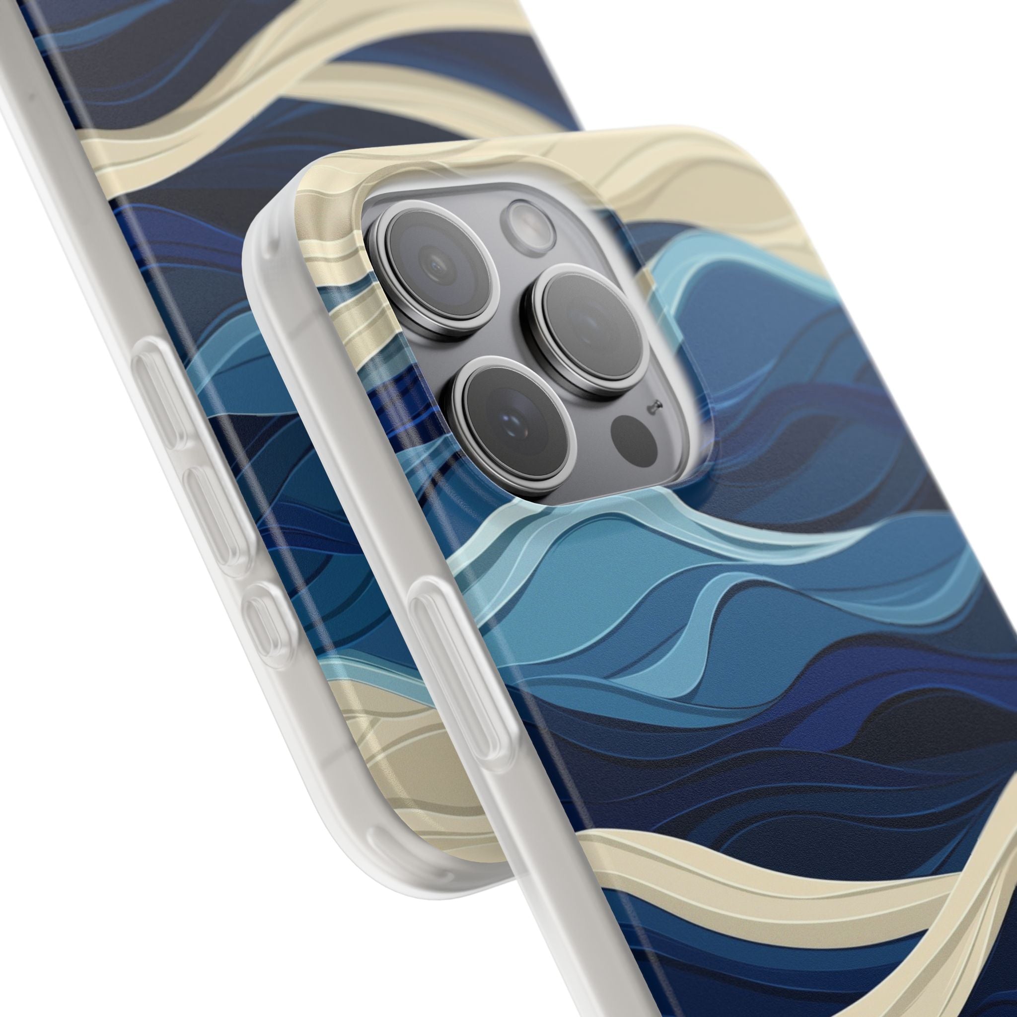 Cobalt Coast Layers · Soft Phone Case for iPhone
