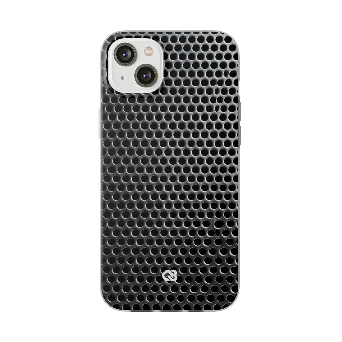 Brushed Perforated Steel · Lite Phone Case for iPhone · Silver