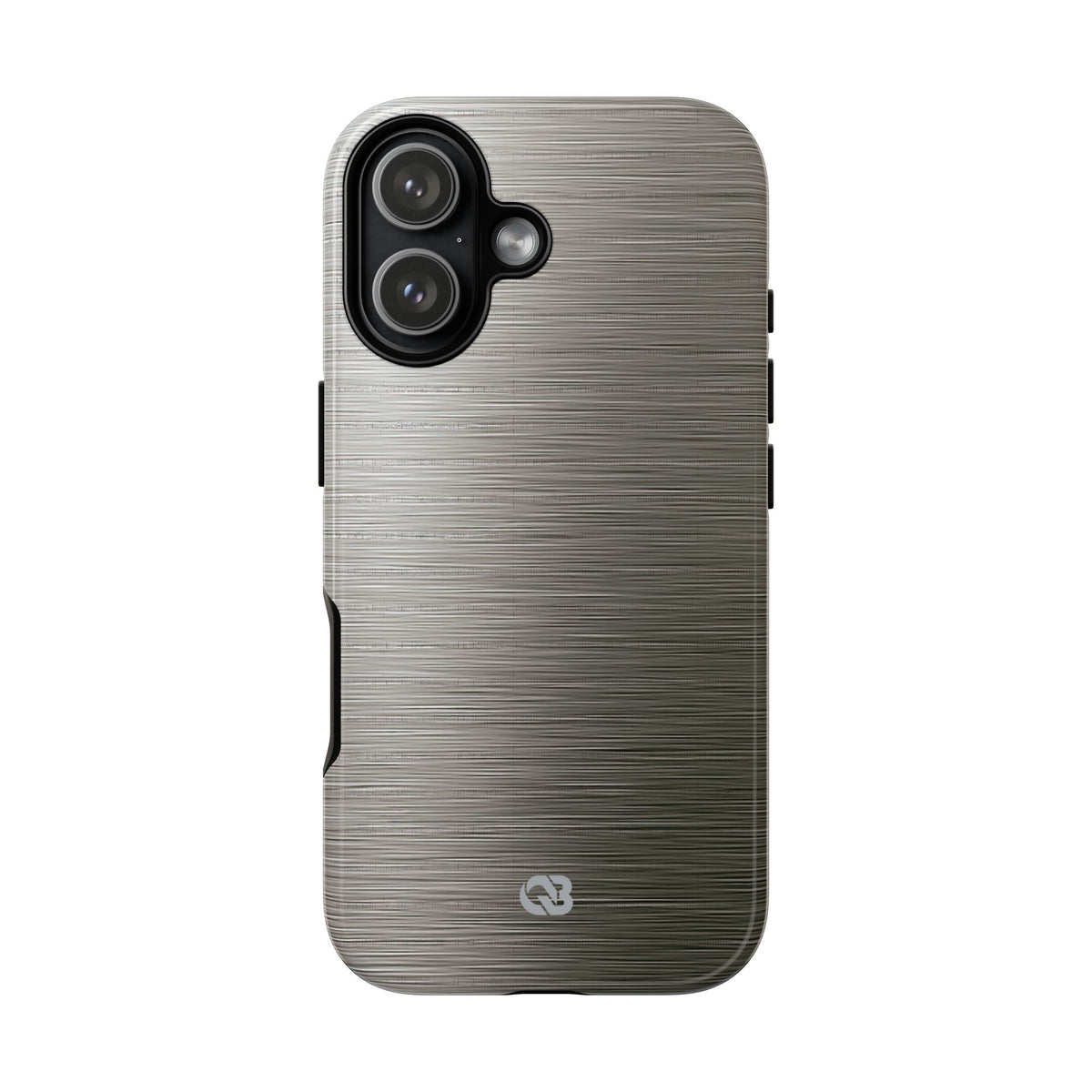 Grey Tough Phone Case for iPhone - Brushed Industrial Steel