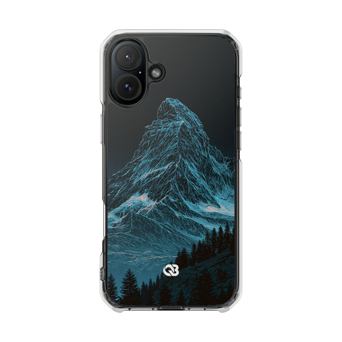 Glacial Alpine Peak · Clear Impact Magnetic Phone Case for iPhone · Blue