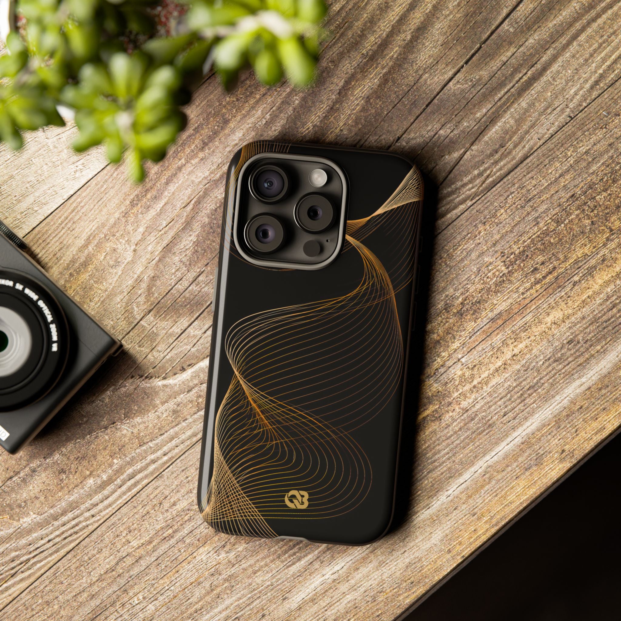 Gold Tough Phone Case for iPhone - Burnished Bronze Helix