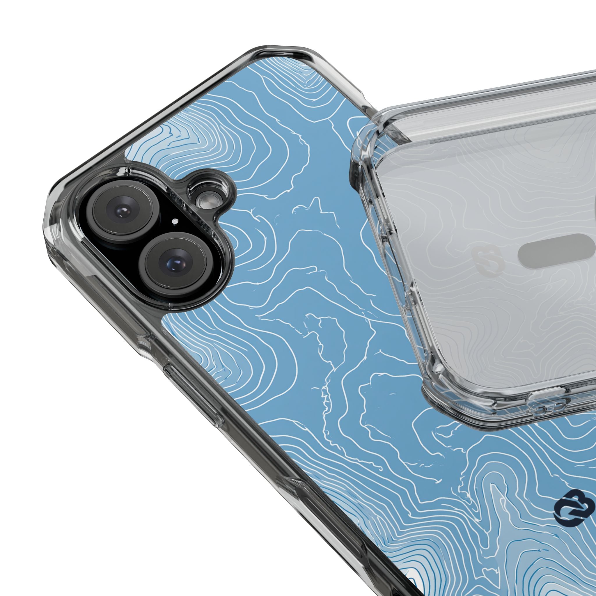 Blue Impact MagSafe Phone Case for iPhone - Glacial Ridge Topo