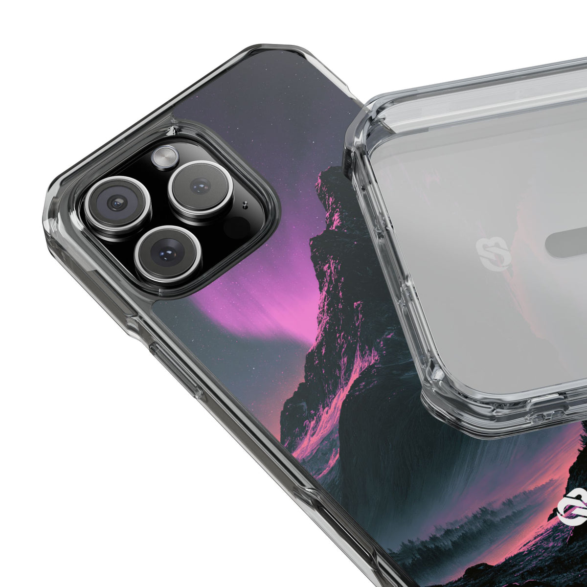 Arctic Aurora Summit · Clear Impact Magnetic Phone Case for iPhone · Black