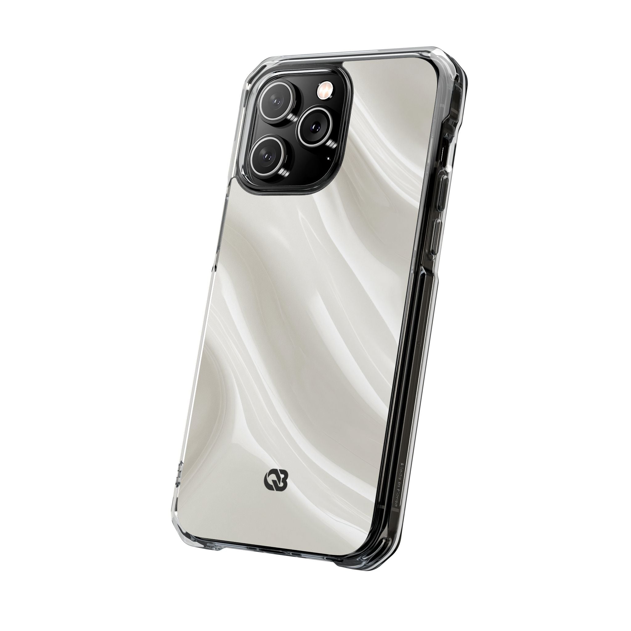 White Impact MagSafe Phone Case for iPhone - Polished Ivory Wave