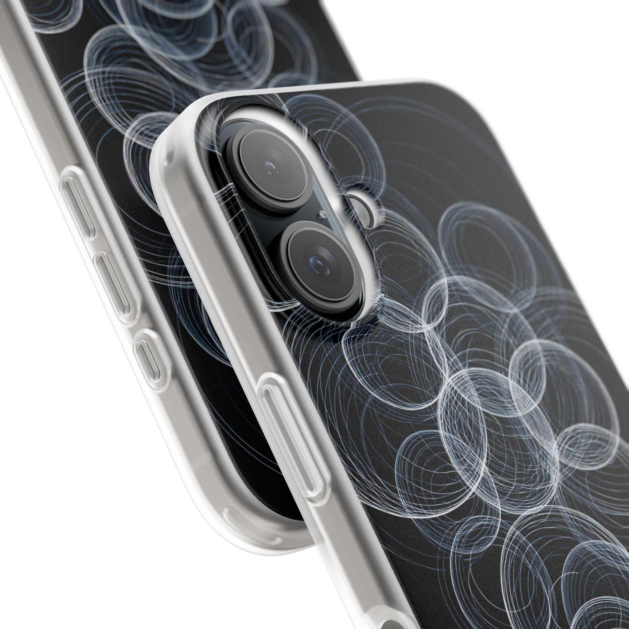 Black Lite Phone Case for iPhone - Frosted Ring Matrix