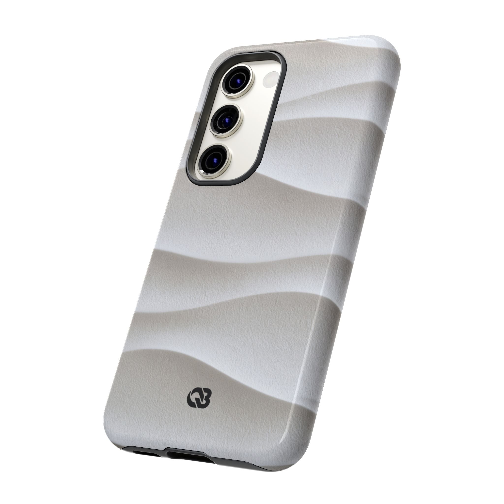 White Tough Phone Case for Samsung - Arctic Flow Ridges