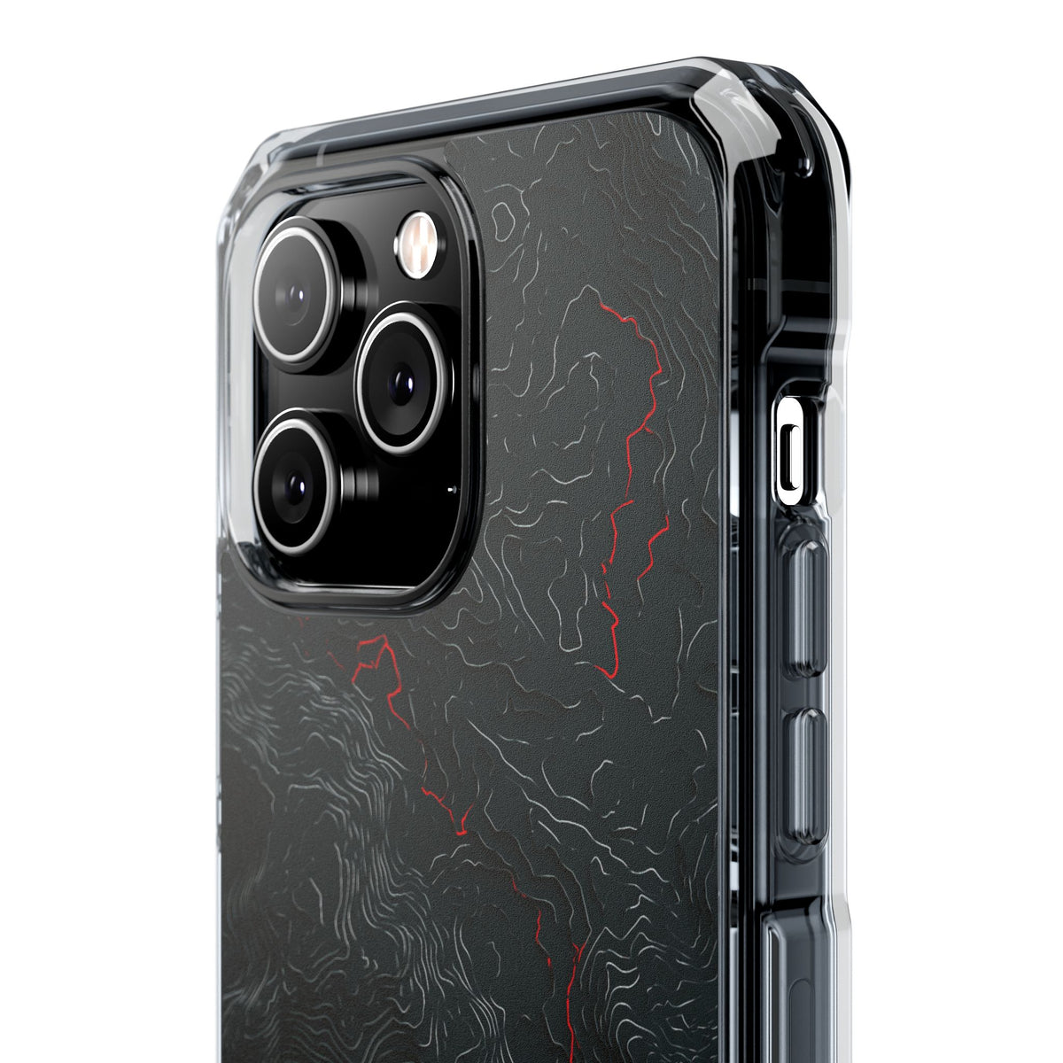Crimson Rift · Clear Impact Magnetic Phone Case for iPhone · Black