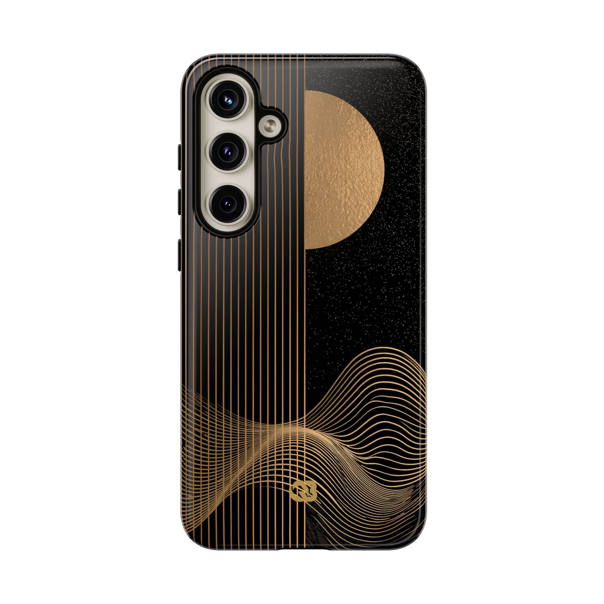 Gold Tough Phone Case for Samsung - Gilded Obsidian Dunes