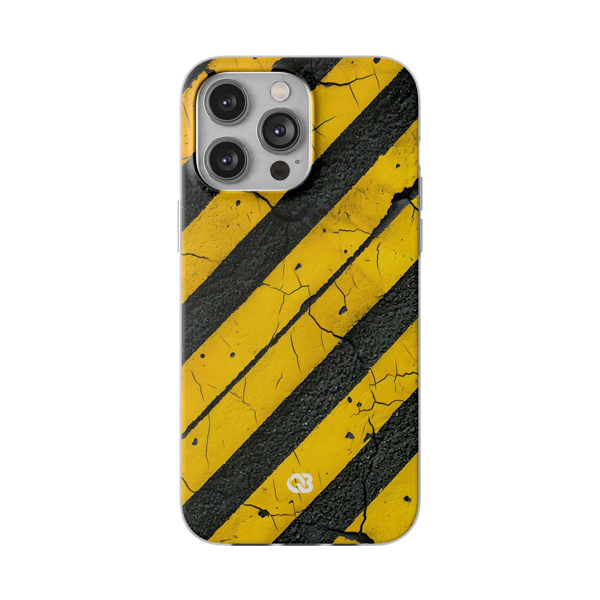 Cracked Hazard Stripes · Soft Phone Case for iPhone