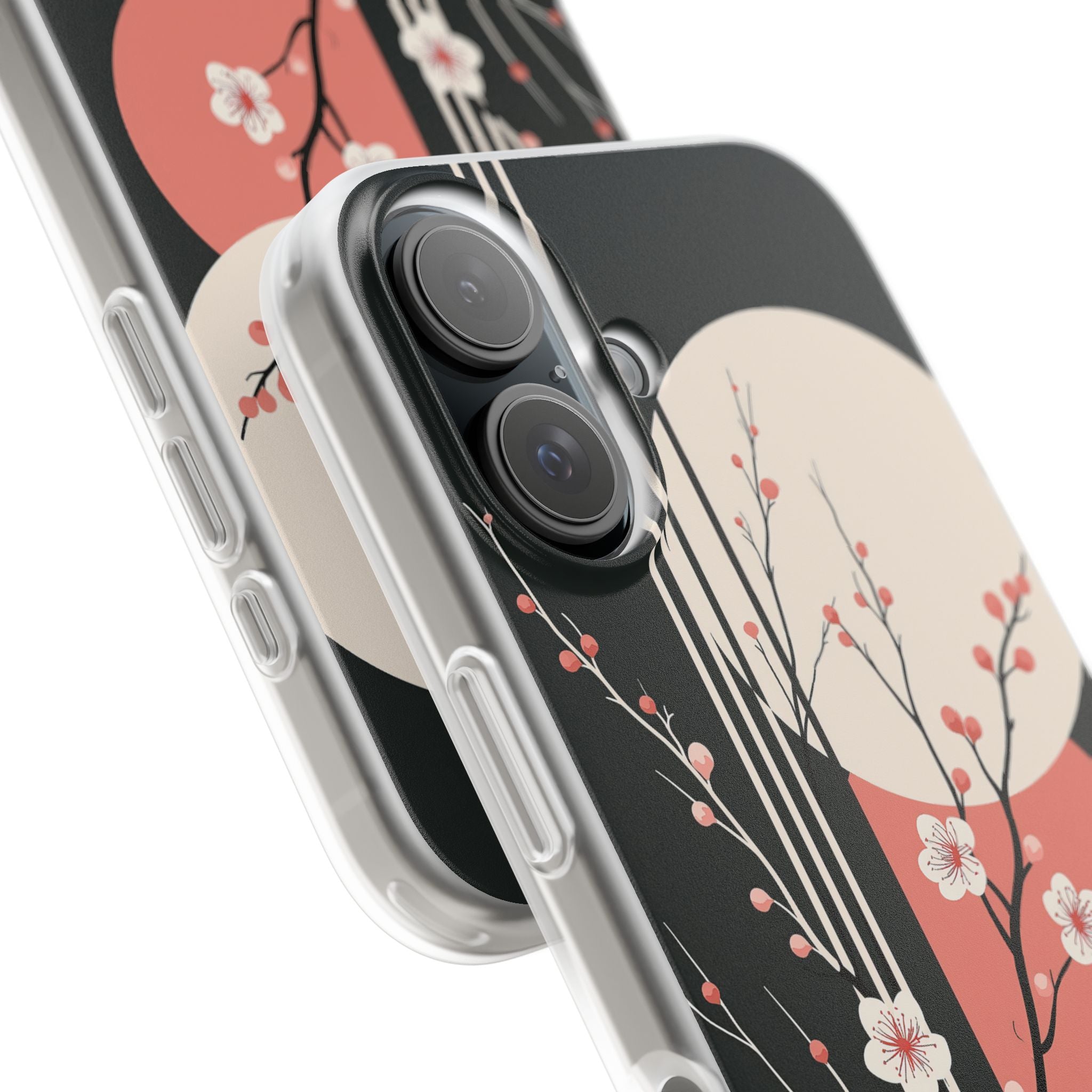 Black Lite Phone Case for iPhone - Kyoto Midnight Blossom