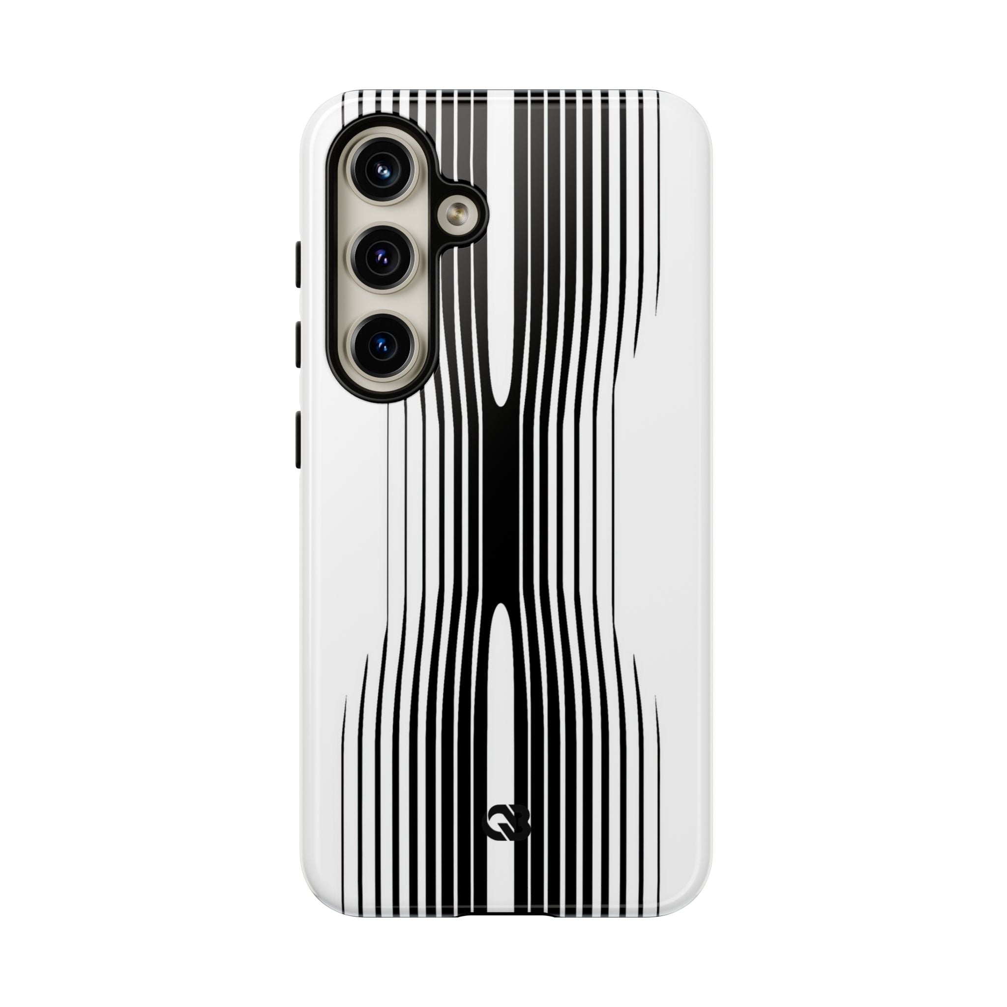 White Tough Phone Case for Samsung - Kinetic Mono Distortion