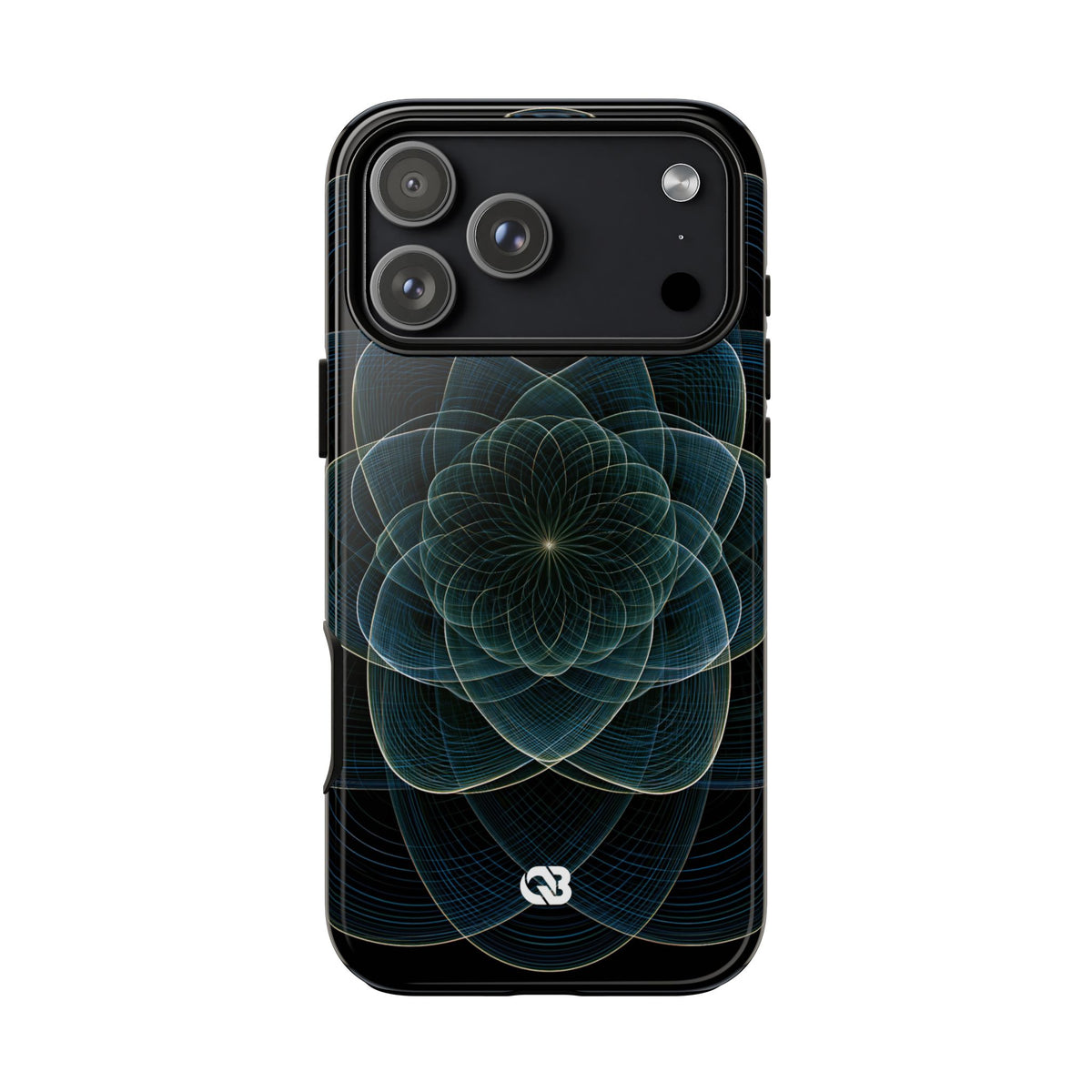Blue Tough Phone Case for iPhone - Celestial Wireframe Bloom
