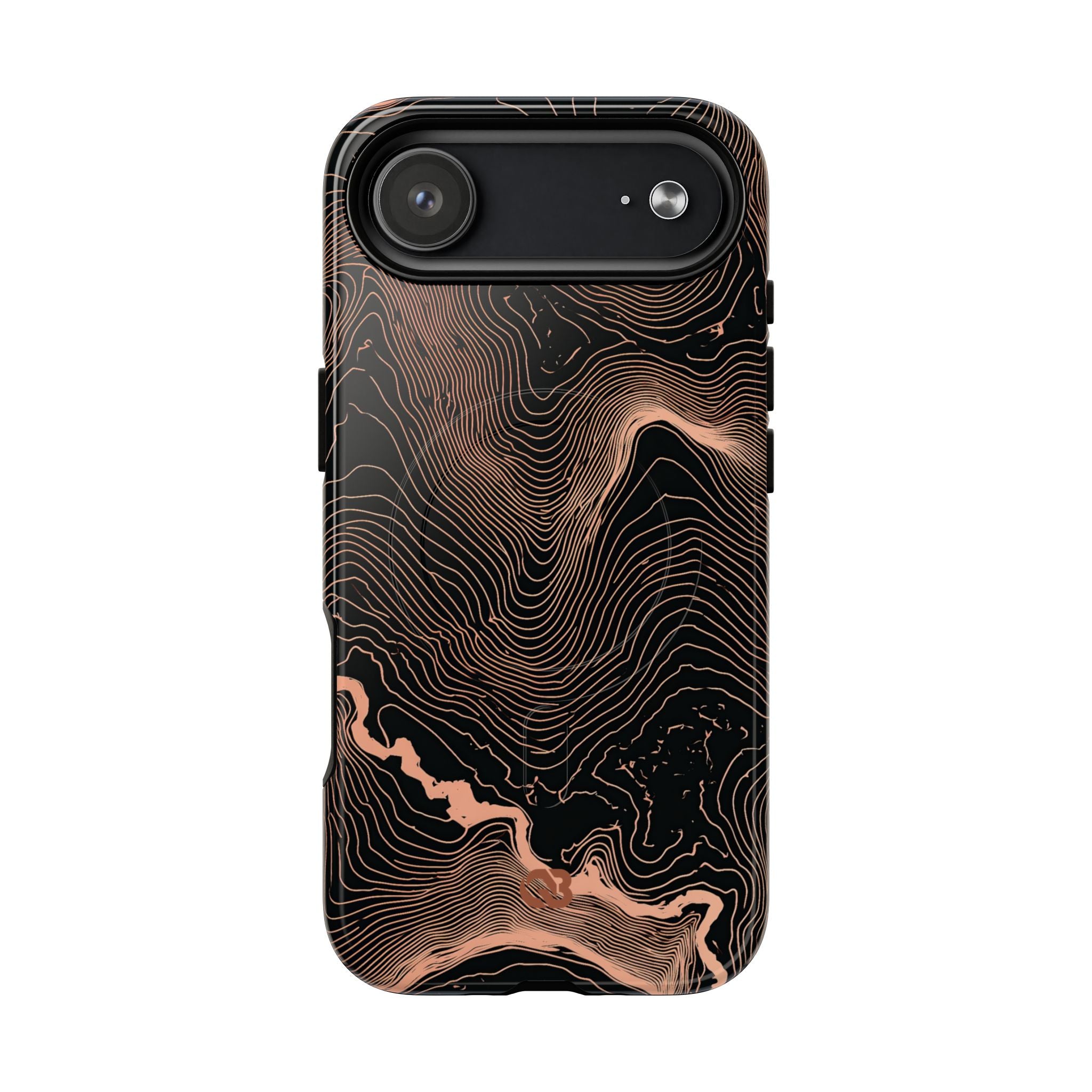 Orange Tough 2.0 Magsafe Phone Case for iPhone - Salmon Ridge Topo