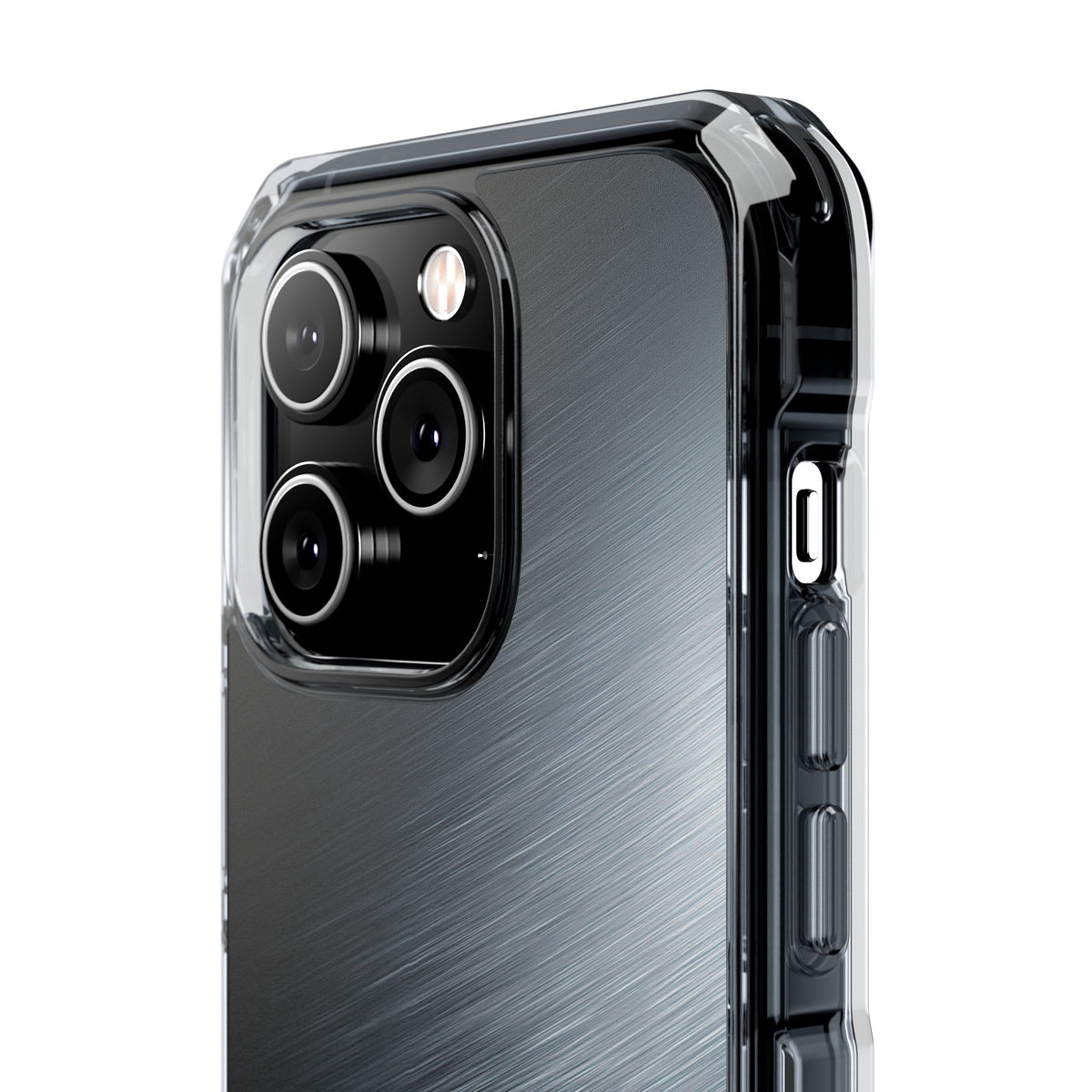 Grey Impact MagSafe Phone Case for iPhone - Charcoal Brushed Steel