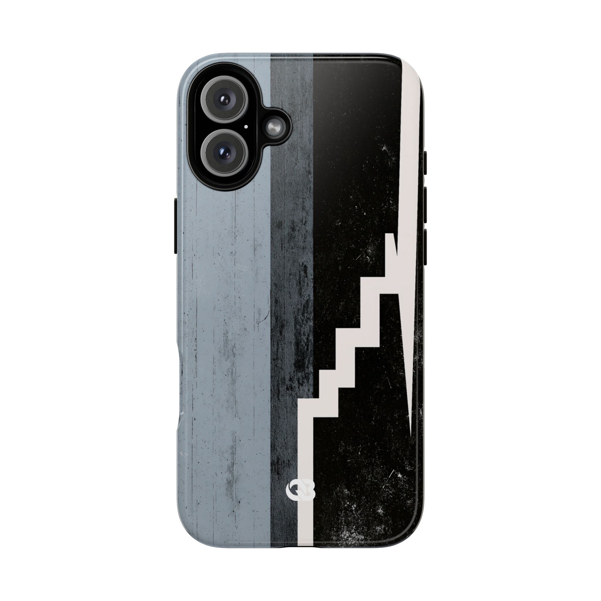 Grey Tough Phone Case for iPhone - Industrial Concrete Void