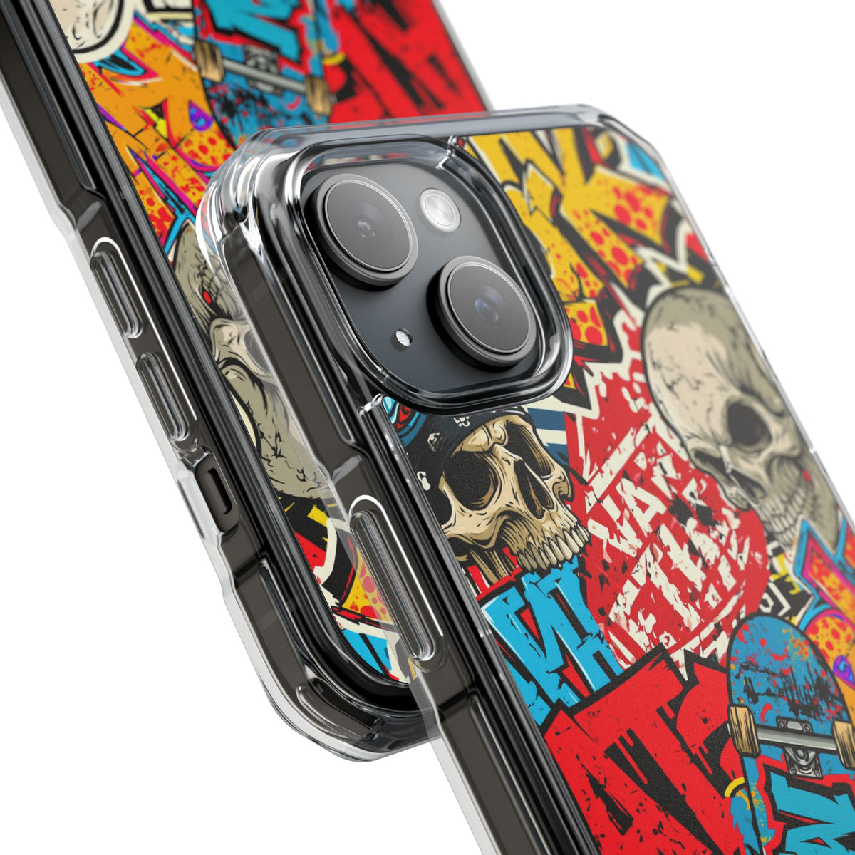 Skate Skull Riot · Clear Impact Magnetic Phone Case for iPhone · Red