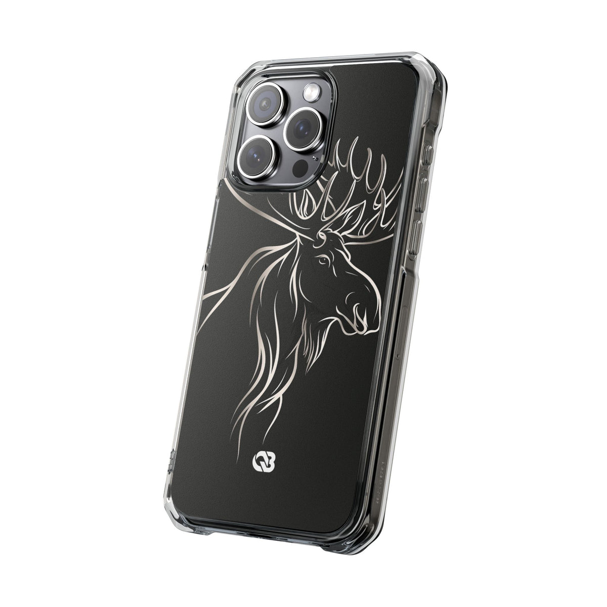 Nordic Moose Contour · Clear Impact Magnetic Phone Case for iPhone · Black