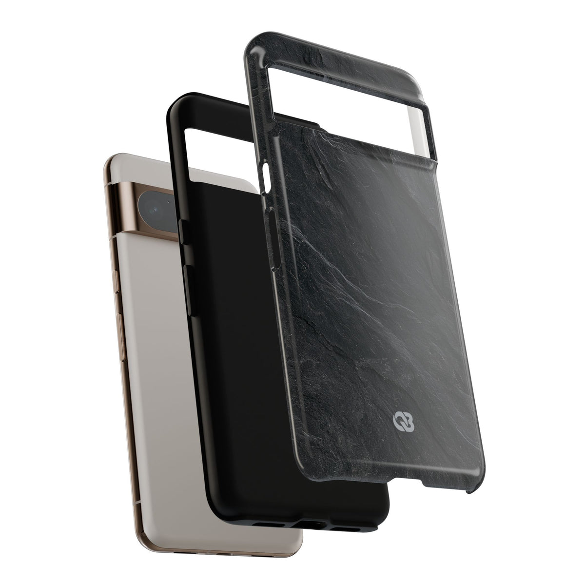 Black Tough Phone Case for Google Pixel - Midnight Slate Ridge