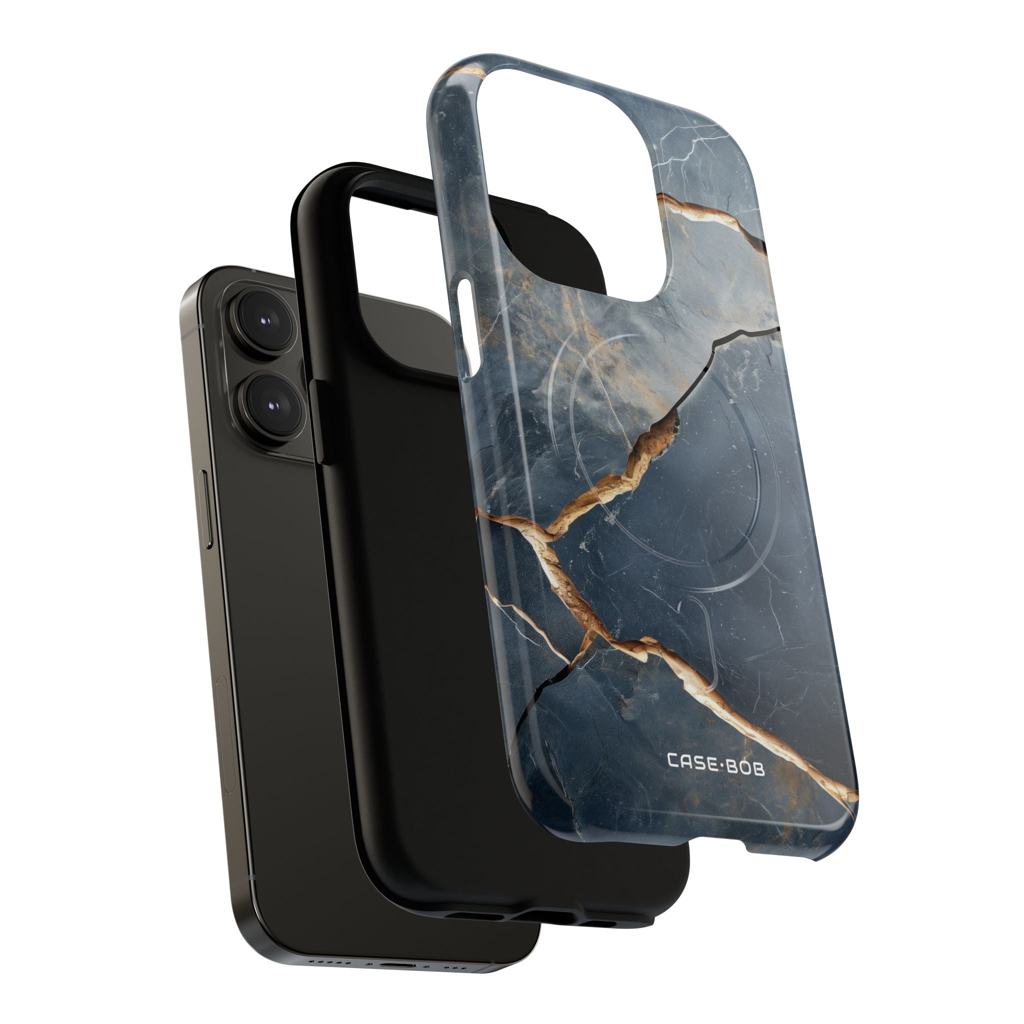 Jagged Vein Navy iPhone 14 Pro Case - Tough+