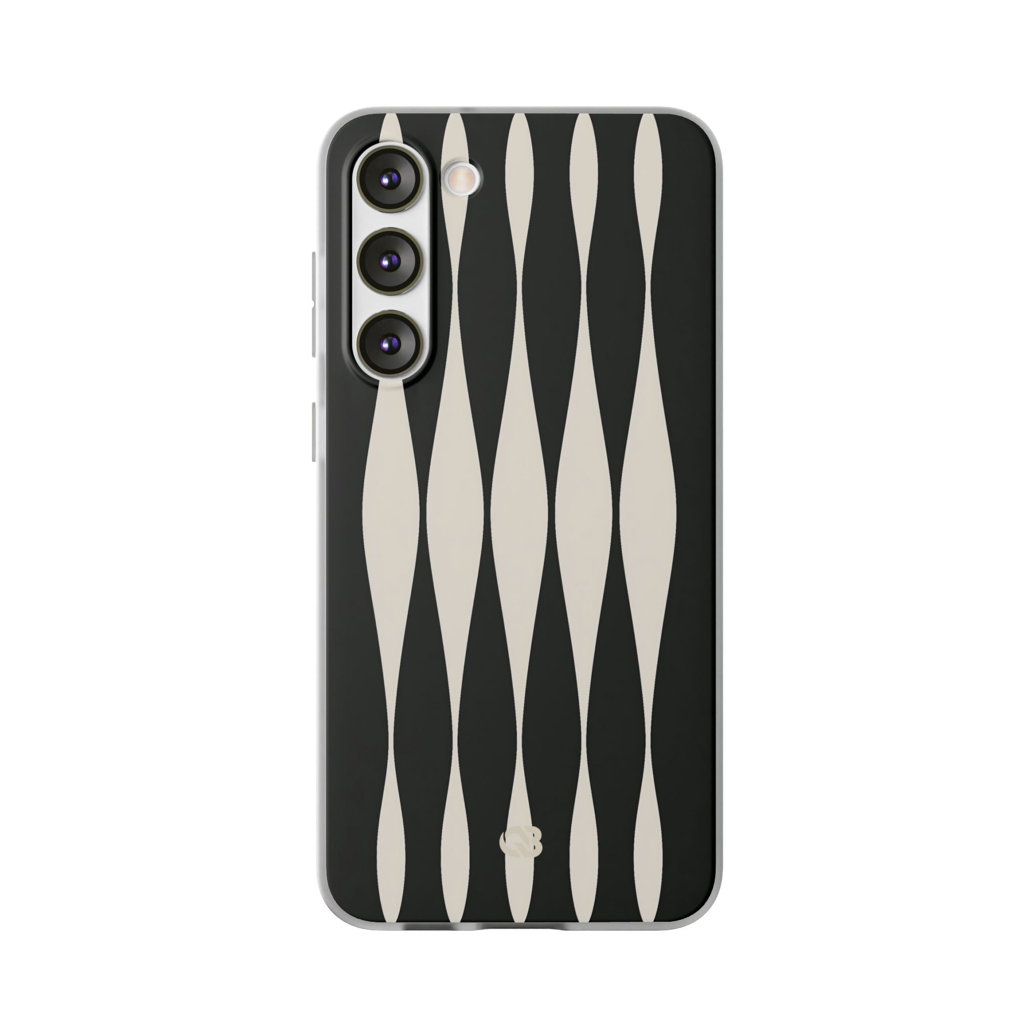 Black Lite Phone Case for Samsung - Ivory Spindle Grid