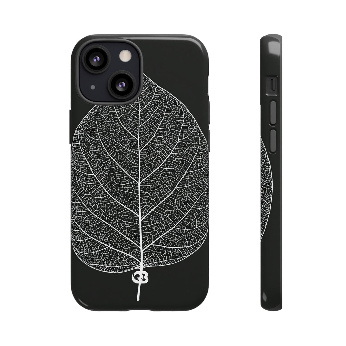Monochrome Leaf Skeleton · Tough Phone Case for iPhone · Black