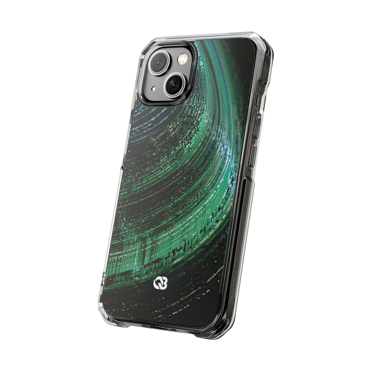 Orbital Data Stream · Clear Impact Magnetic Phone Case for iPhone · Green