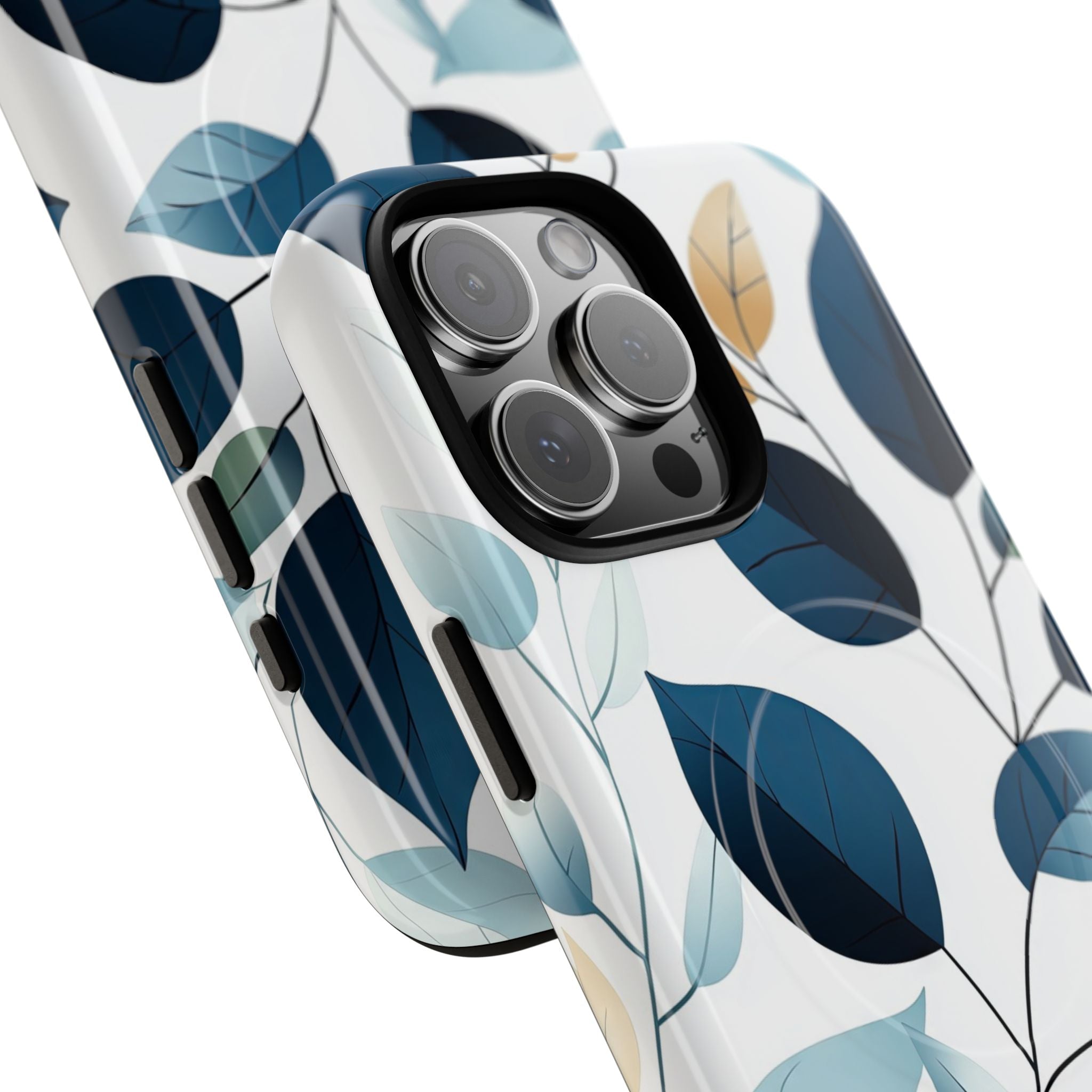 Navy Blattadern iPhone 16 Pro Max Case - Tough+