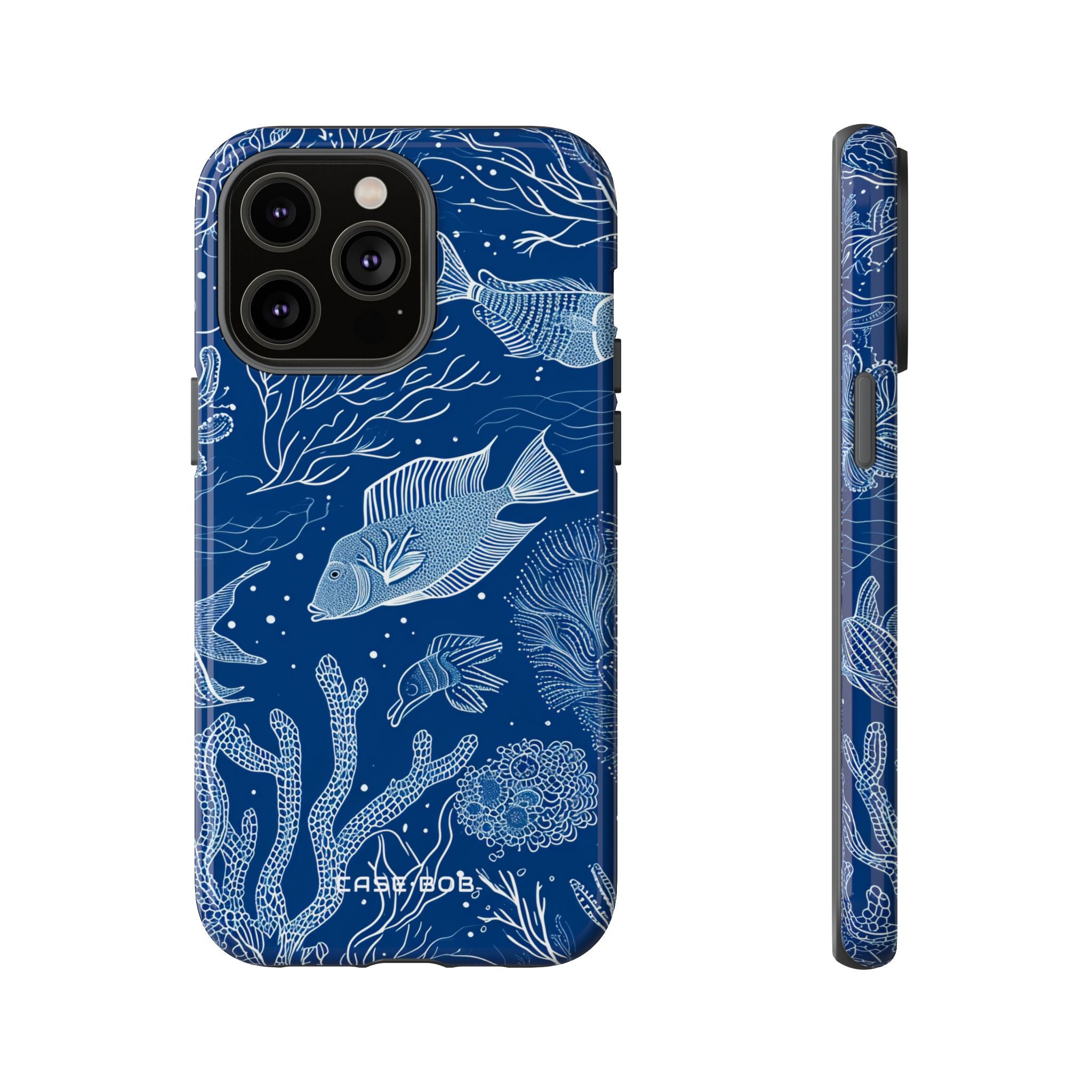 Navy Scale Reef iPhone 14 Pro Max Case - Tough