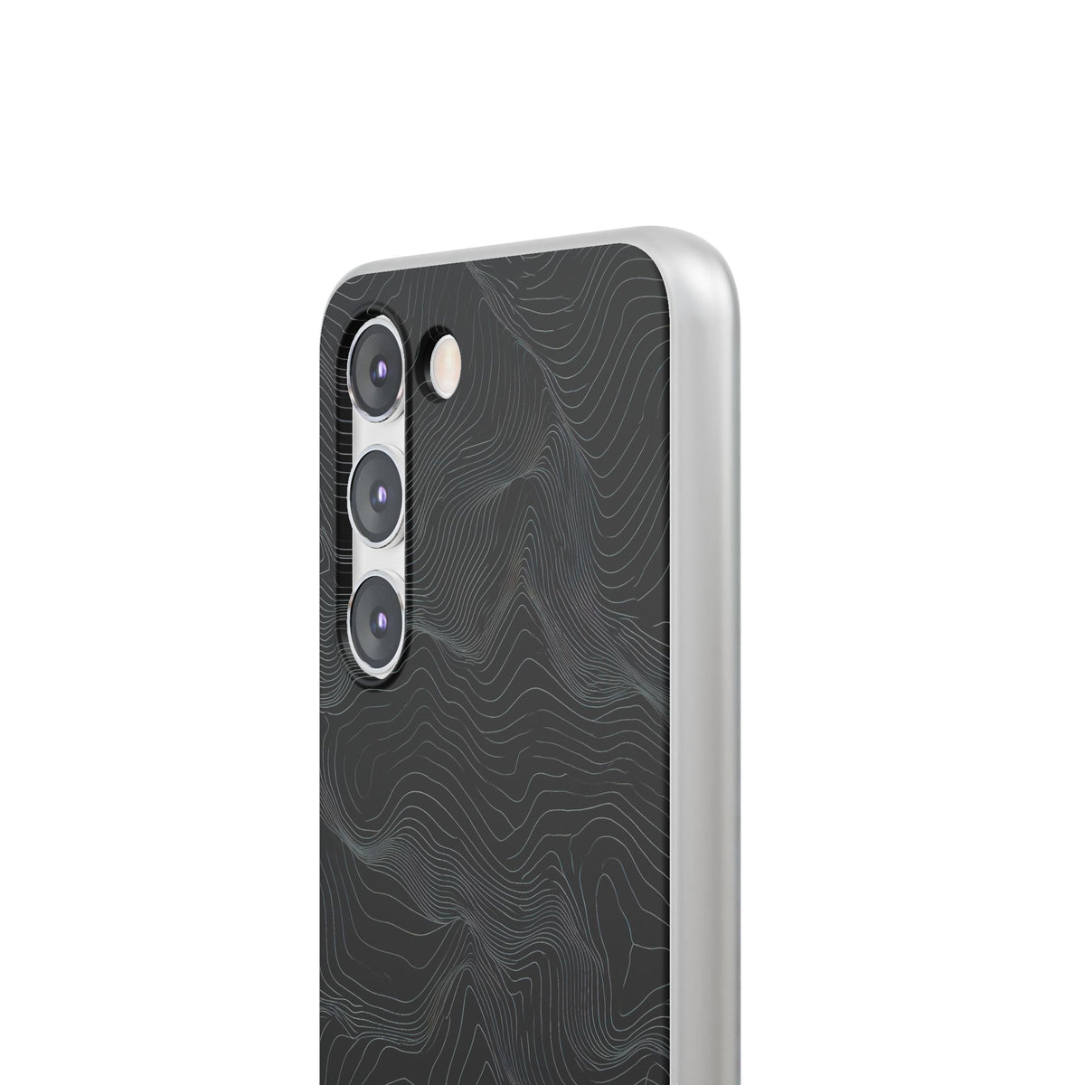 Black Lite Phone Case for Samsung - Obsidian Topo Wireframe