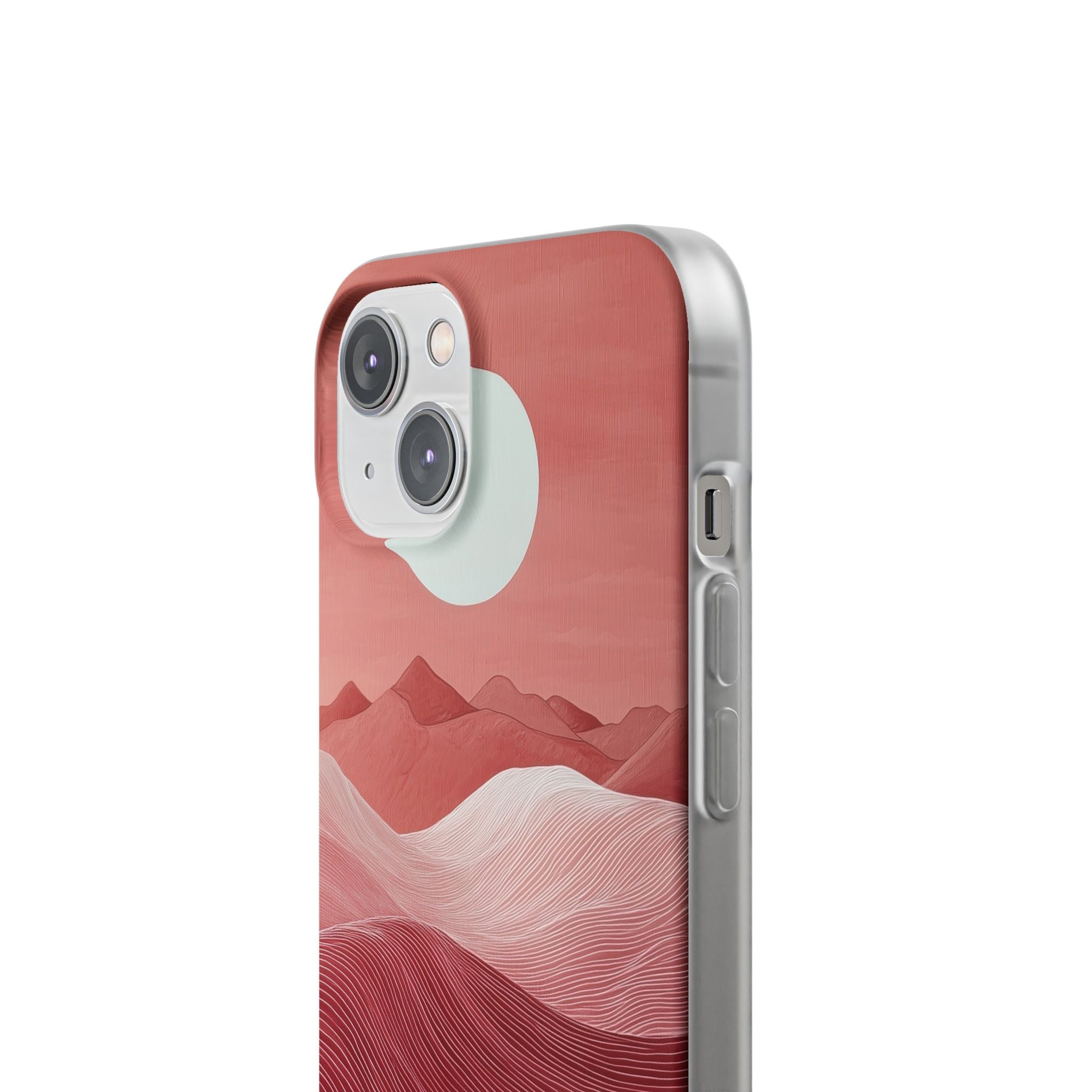 White Orb Dunes iPhone 14 Case - Soft