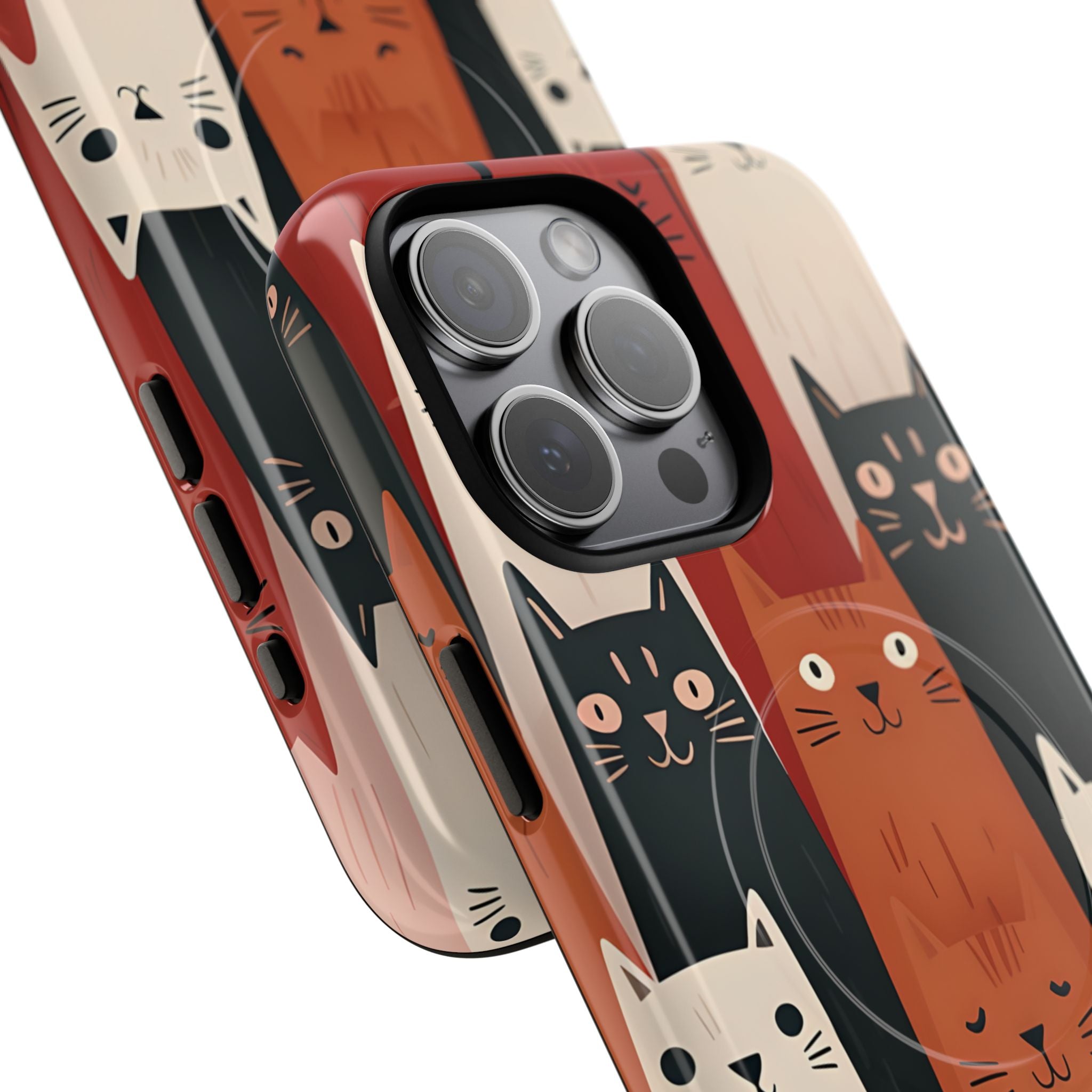 Elongated Cats Black iPhone 15 Pro Max Case - Tough+