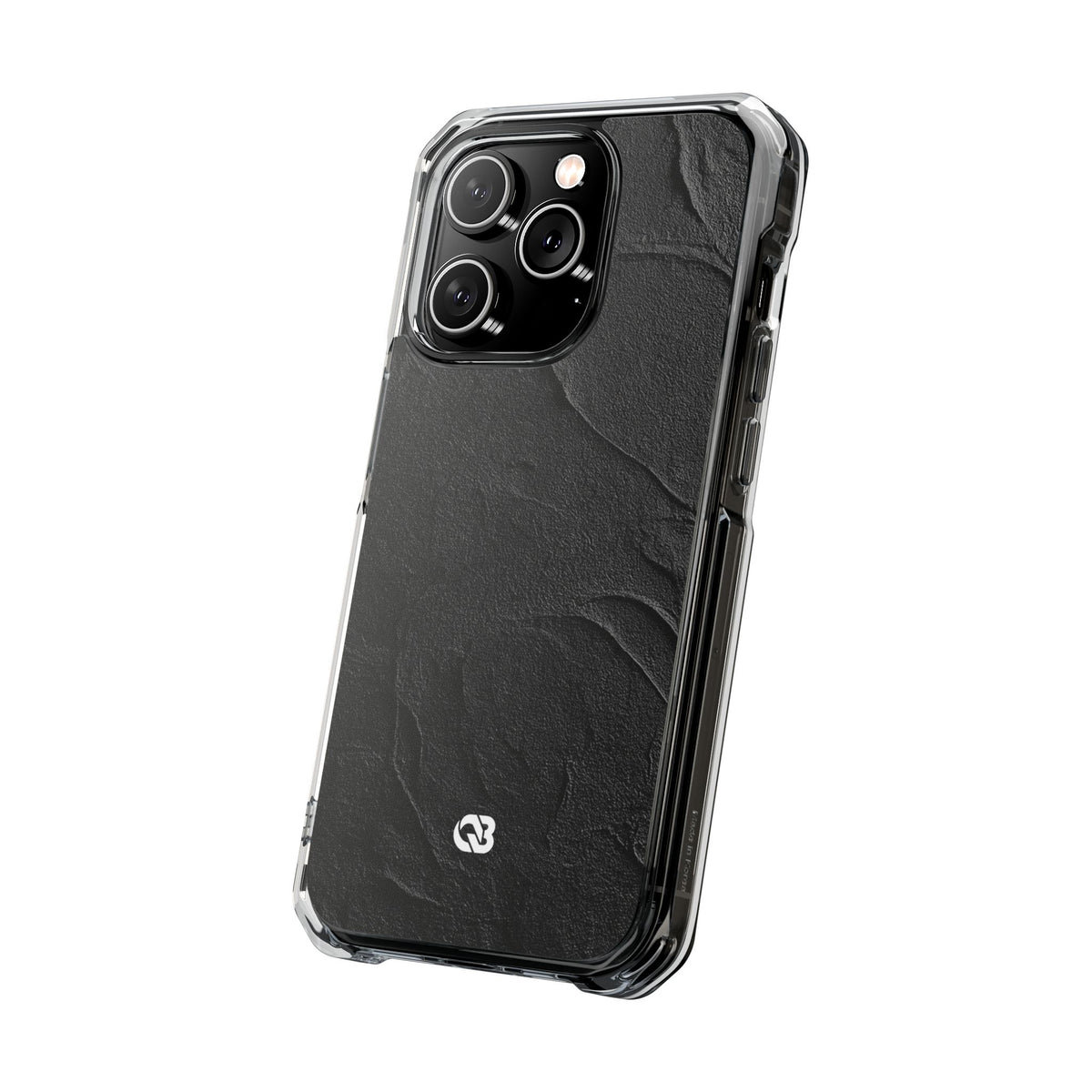 Obsidian Stucco Relief · Clear Impact Magnetic Phone Case for iPhone · Black