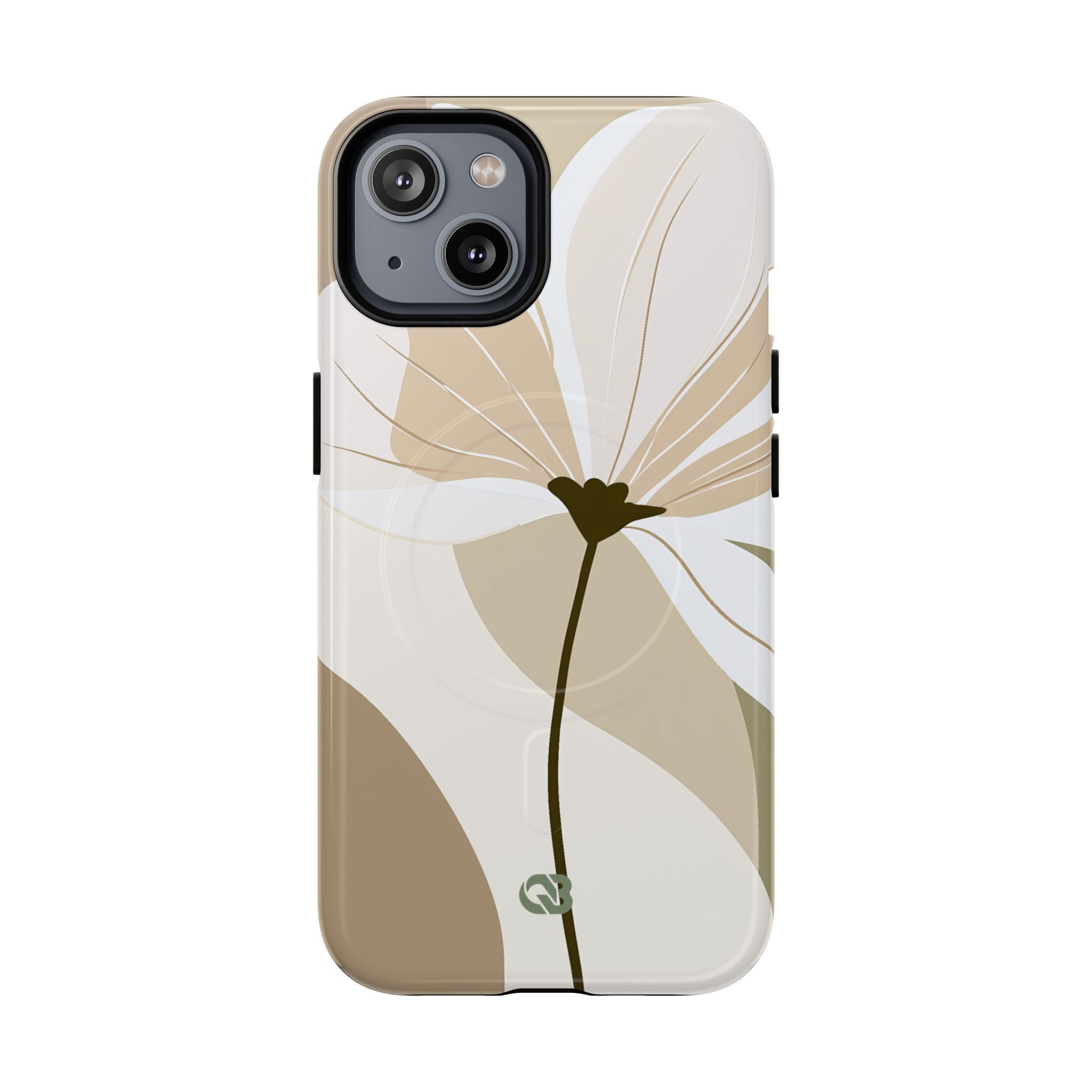 Beige Tough 2.0 Magsafe Phone Case for iPhone - Sage Linen Magnolia