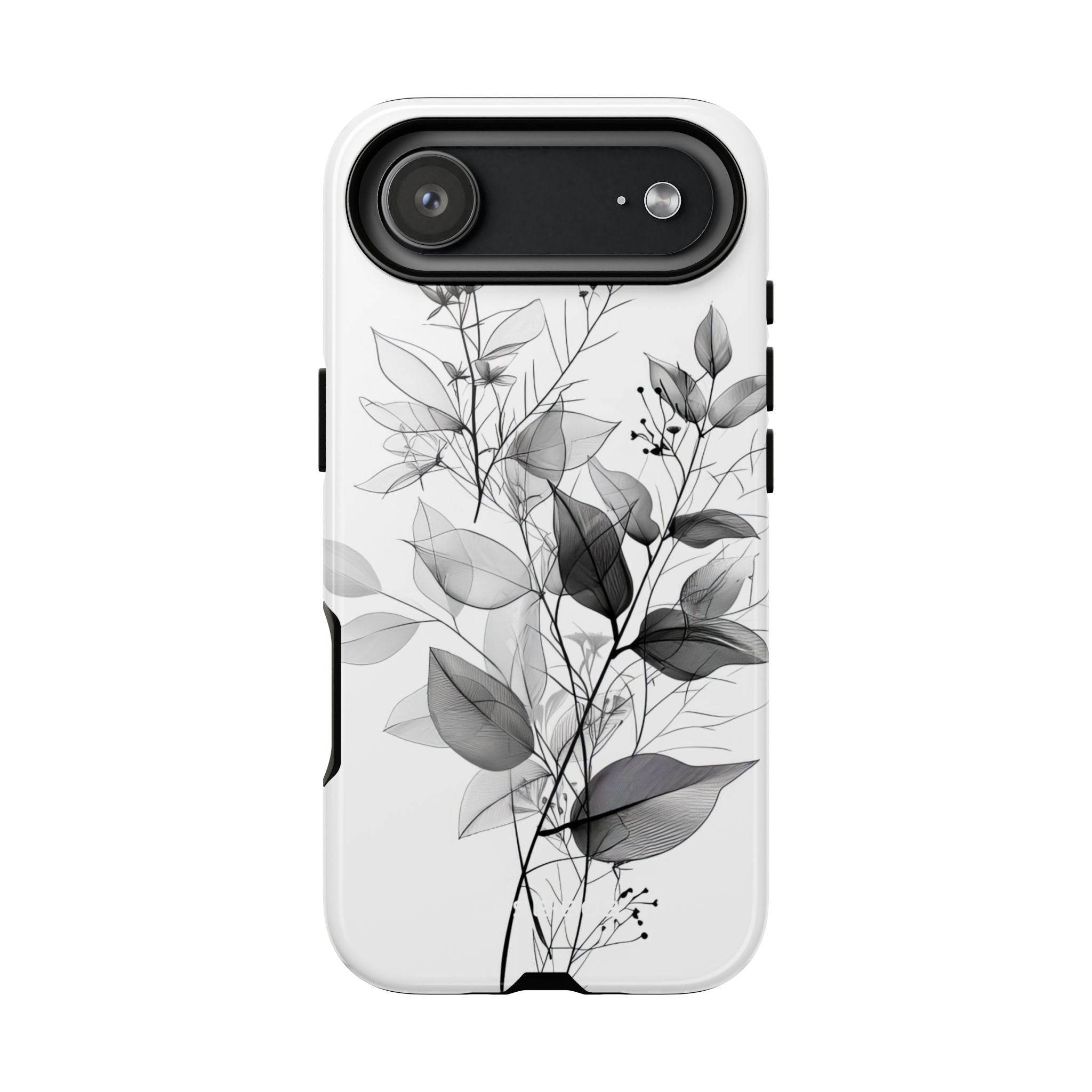 Veined Leaves Gray iPhone 17 Air Case - Tough - CASE•BOB