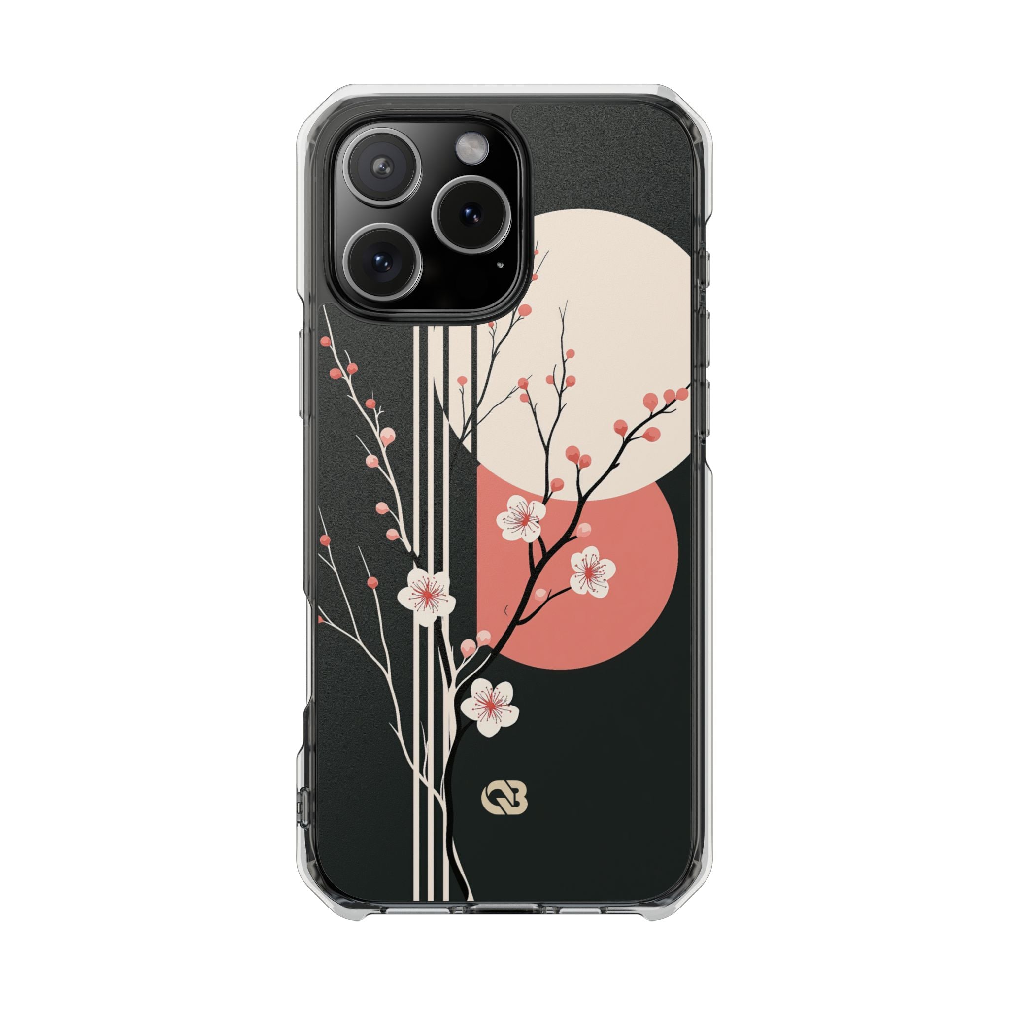 Black Impact MagSafe Phone Case for iPhone - Kyoto Midnight Blossom